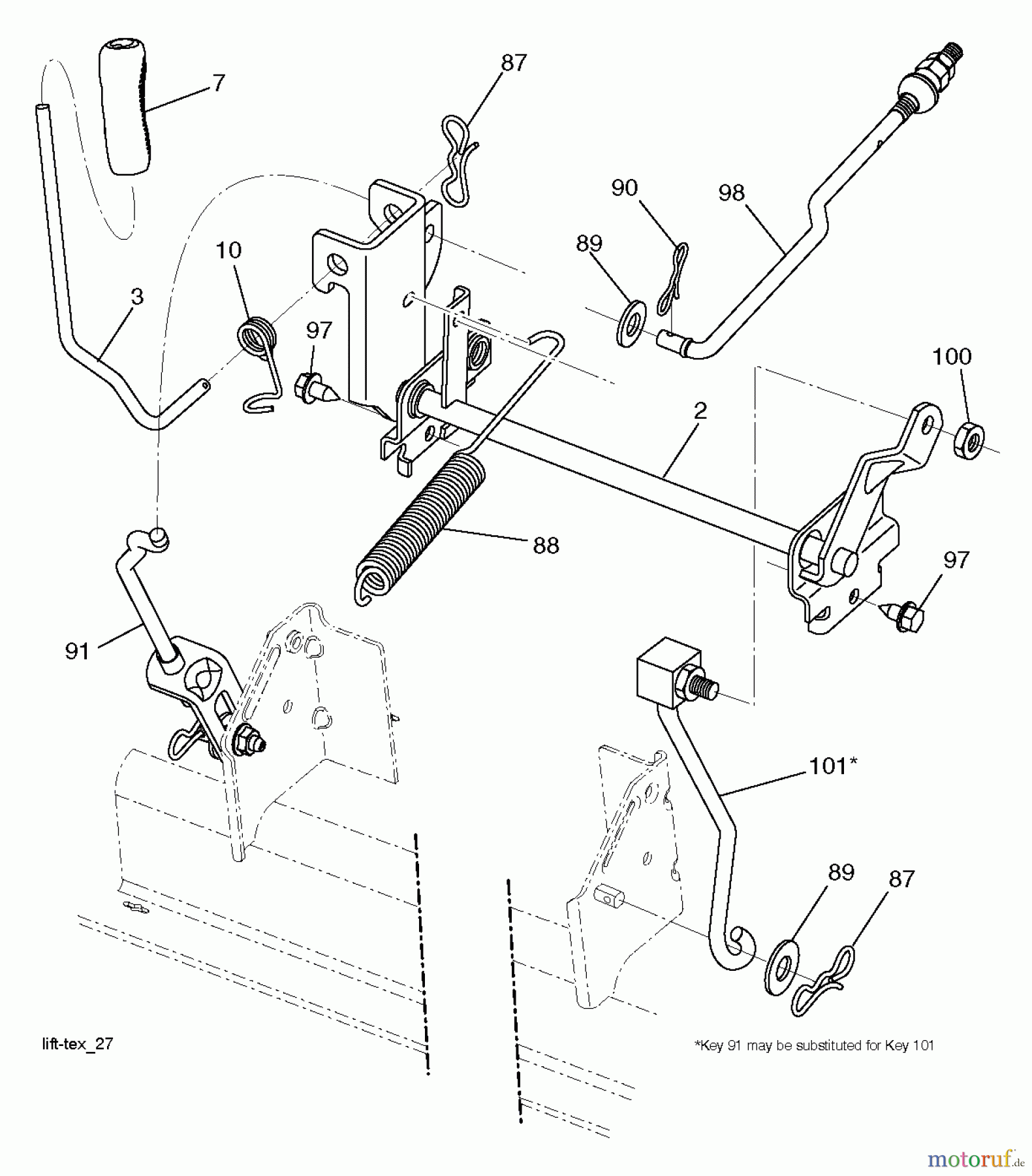  Jonsered Rasen  und Garten Traktoren LT2316 CMA2 (96051002200) - Jonsered Lawn & Garden Tractor (2011-01) MOWER LIFT / DECK LIFT