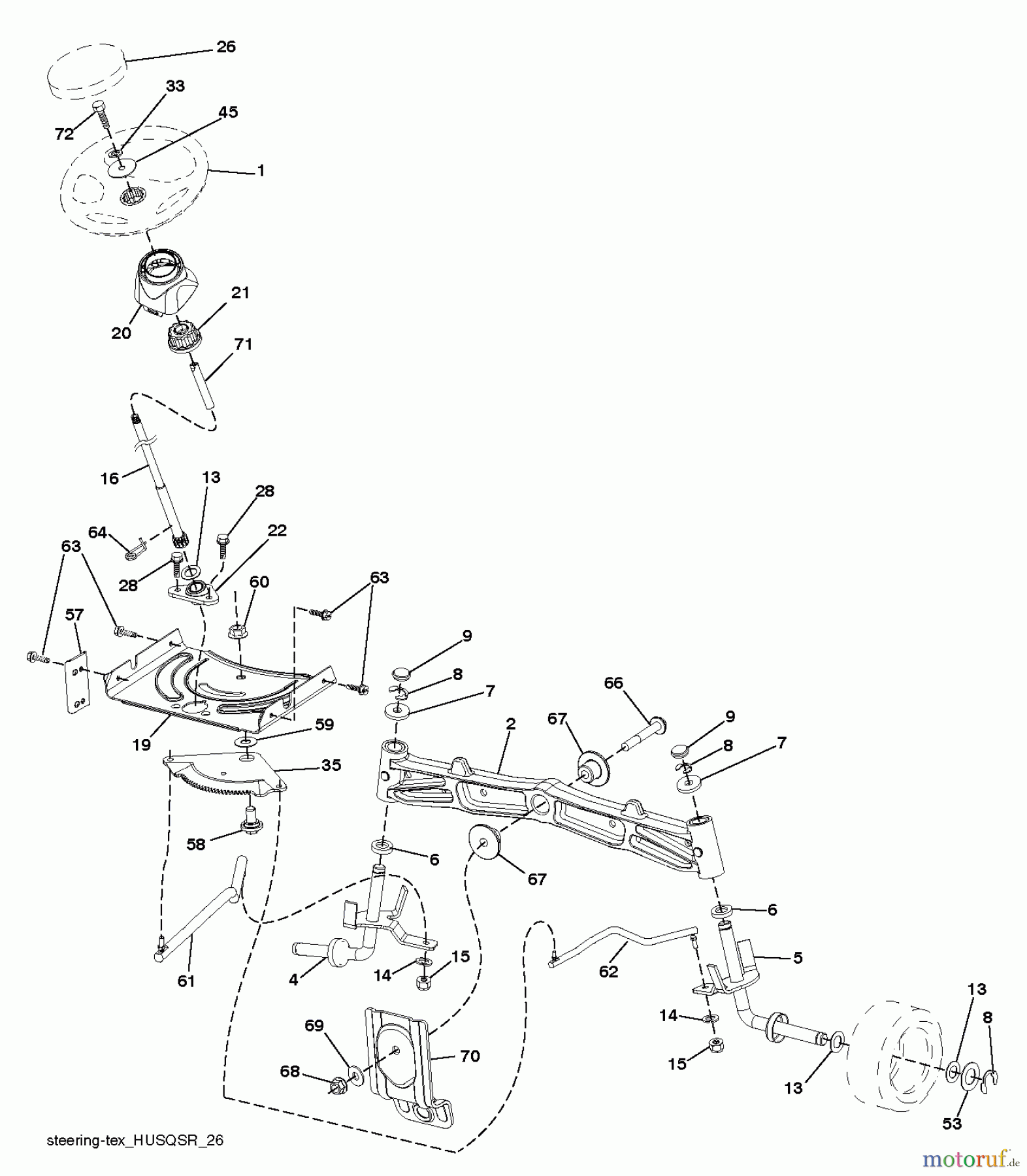  Jonsered Rasen  und Garten Traktoren LT2316 CMA2 (96051002200) - Jonsered Lawn & Garden Tractor (2011-01) STEERING