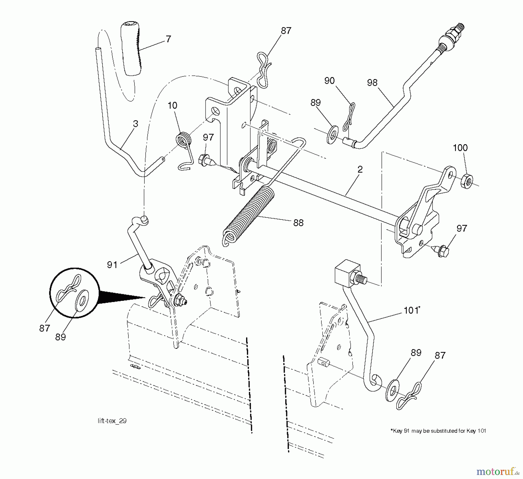  Jonsered Rasen  und Garten Traktoren LT2317 A2 (96041026000) - Jonsered Lawn & Garden Tractor (2011-11) MOWER LIFT / DECK LIFT