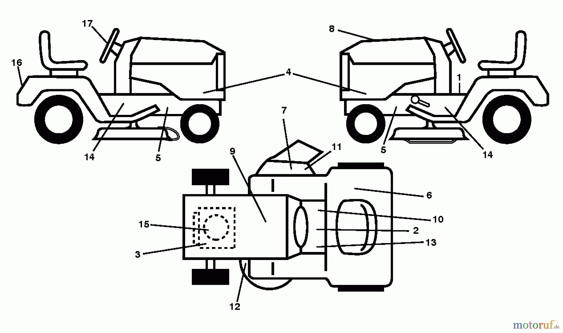 Jonsered Rasen und Garten Traktoren LT2317 A2 (96041026100) - Jonsered Lawn & Garden Tractor (2011-09) DECALS