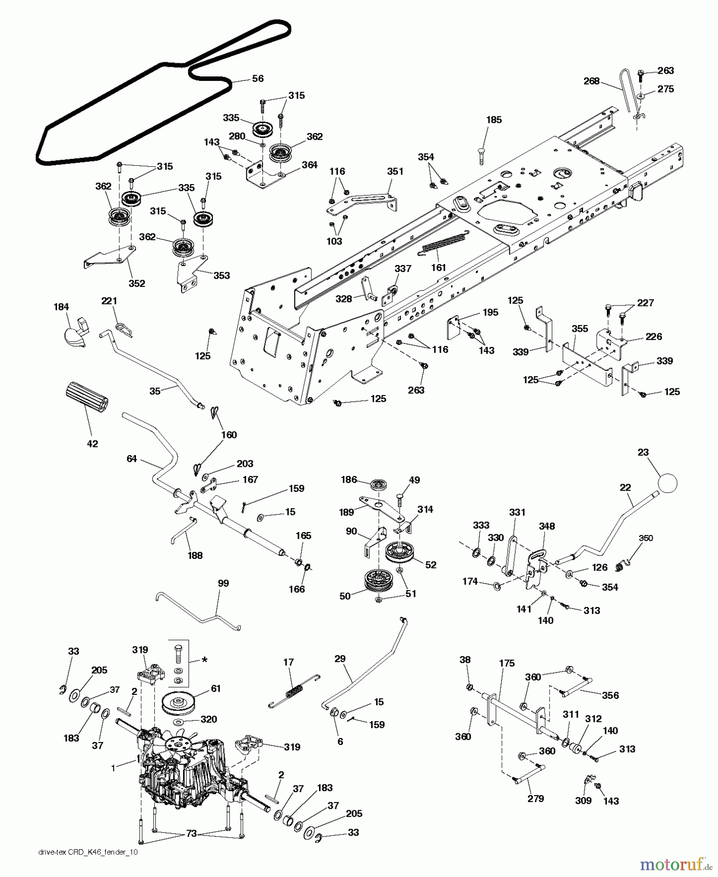 Jonsered Rasen und Garten Traktoren LT2317 CMA (96051000500) - Jonsered Lawn & Garden Tractor (2011-03) DRIVE