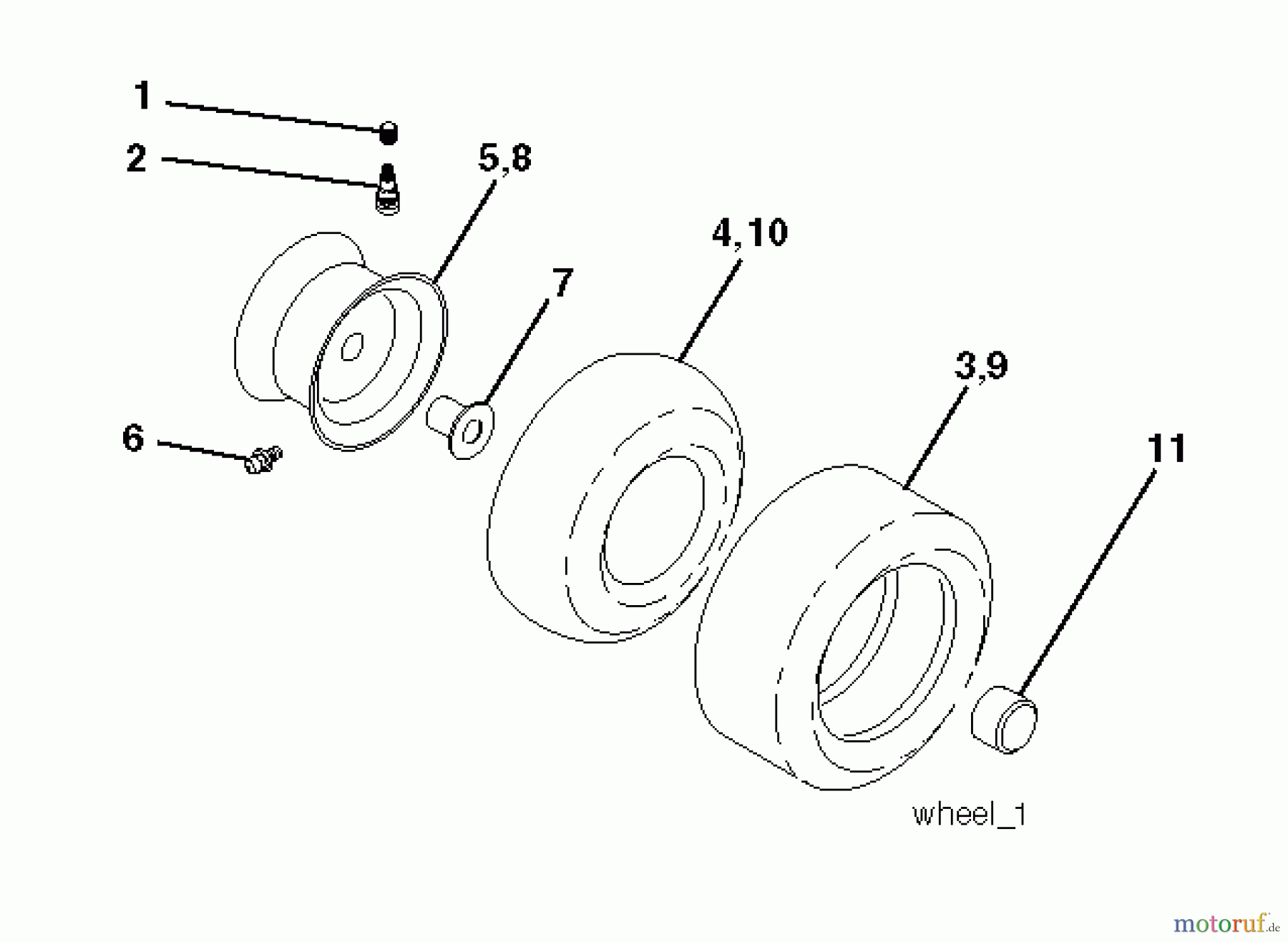 Jonsered Rasen und Garten Traktoren LT2317 CMA (96051000500) - Jonsered Lawn & Garden Tractor (2011-03) WHEELS TIRES