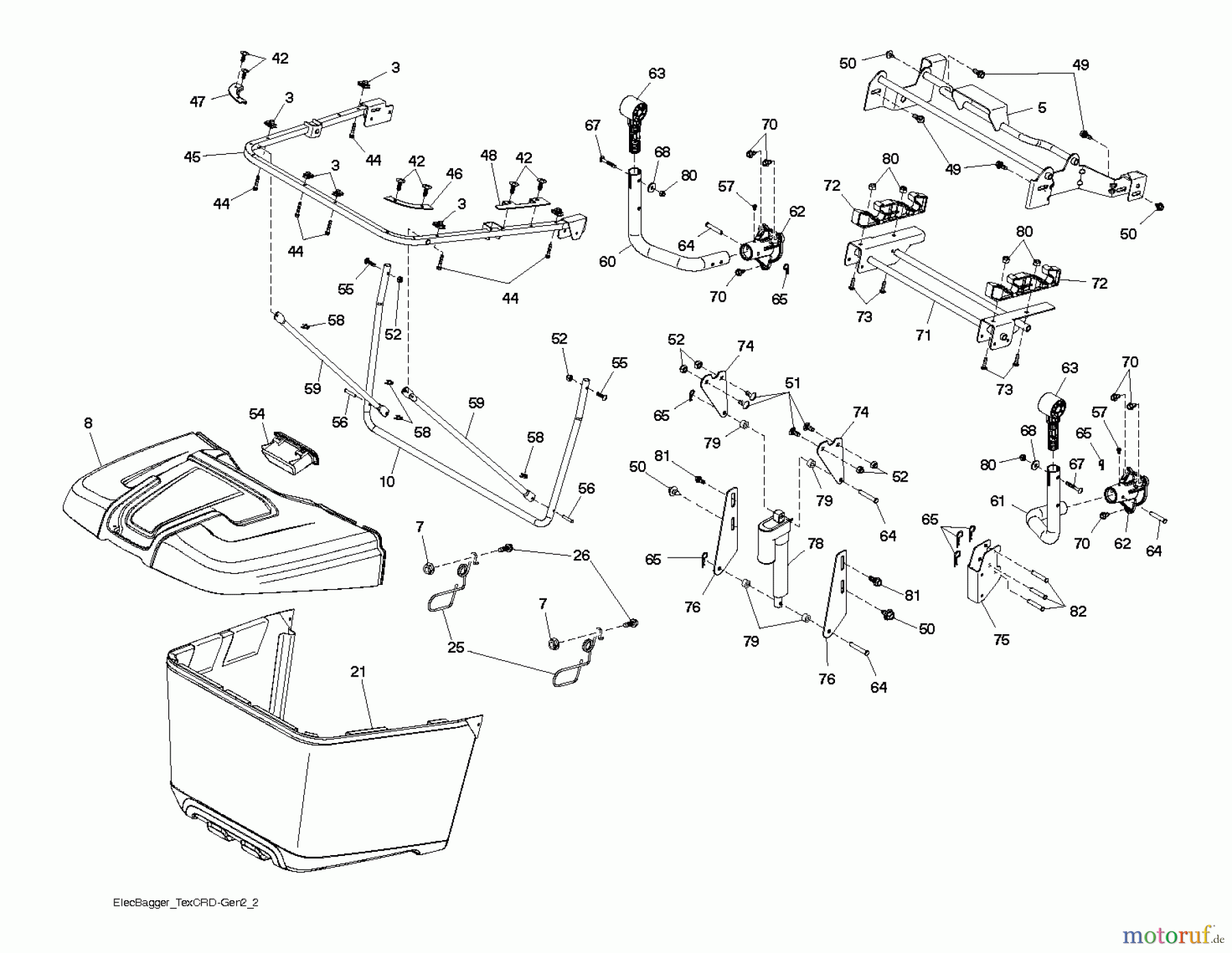  Jonsered Rasen  und Garten Traktoren LT2317 CMA2 (96051004400) - Jonsered Lawn & Garden Tractor (2012-01) BAGGER