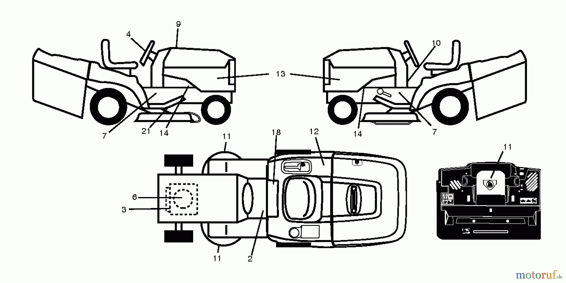 Jonsered Rasen und Garten Traktoren LT2317 CMA2 (96051004400) - Jonsered Lawn & Garden Tractor (2012-01) DECALS