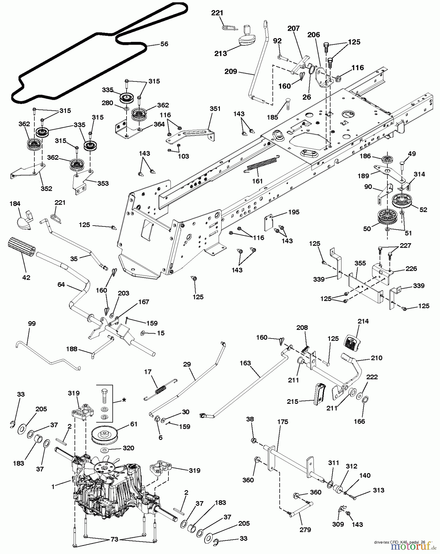 Jonsered Rasen und Garten Traktoren LT2317 CMA2 (96051004400) - Jonsered Lawn & Garden Tractor (2012-01) DRIVE