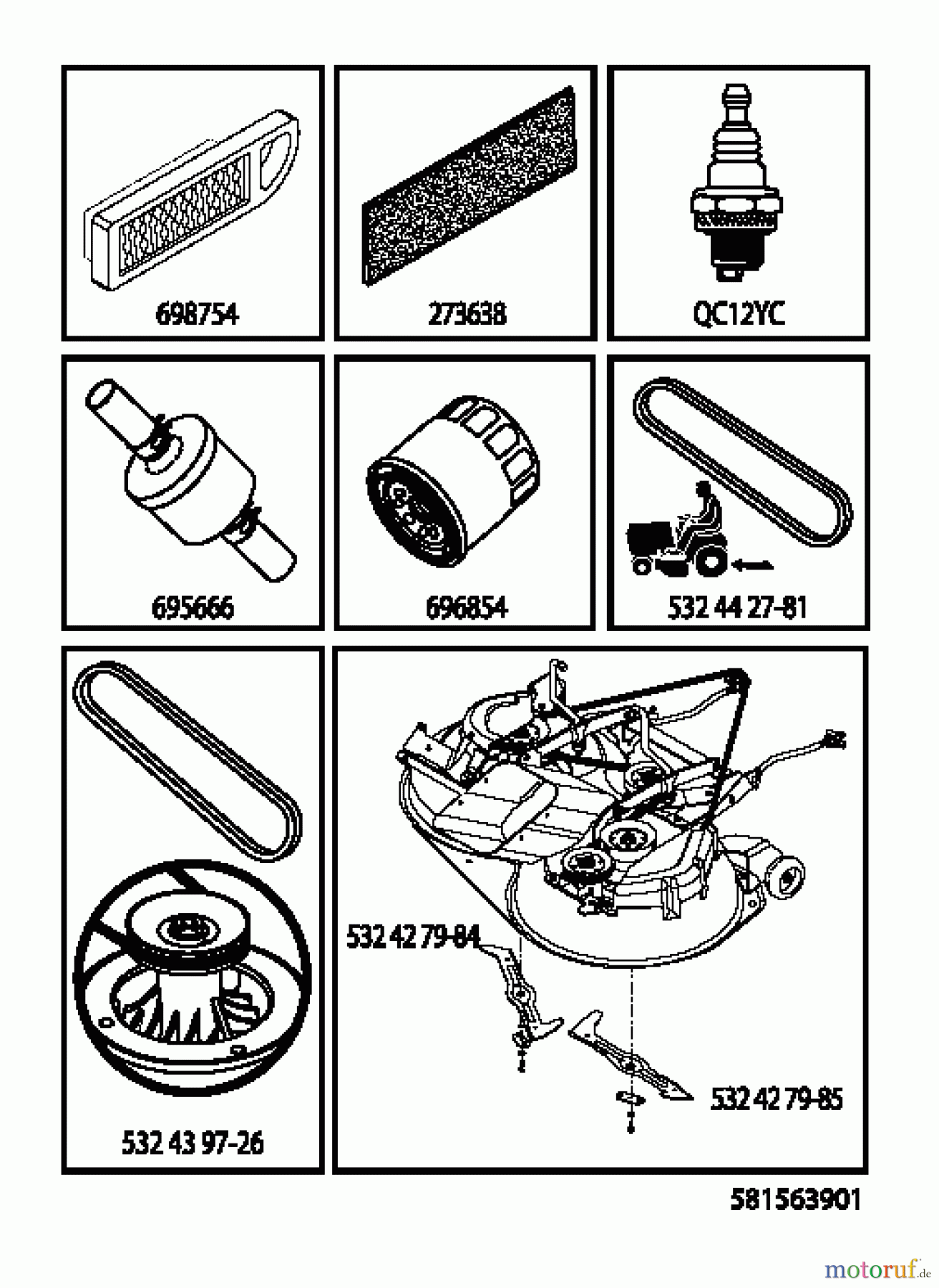 Jonsered Rasen und Garten Traktoren LT2317 CMA2 (96051008000) - Jonsered Lawn & Garden Tractor (2012-09) ACCESSORIES