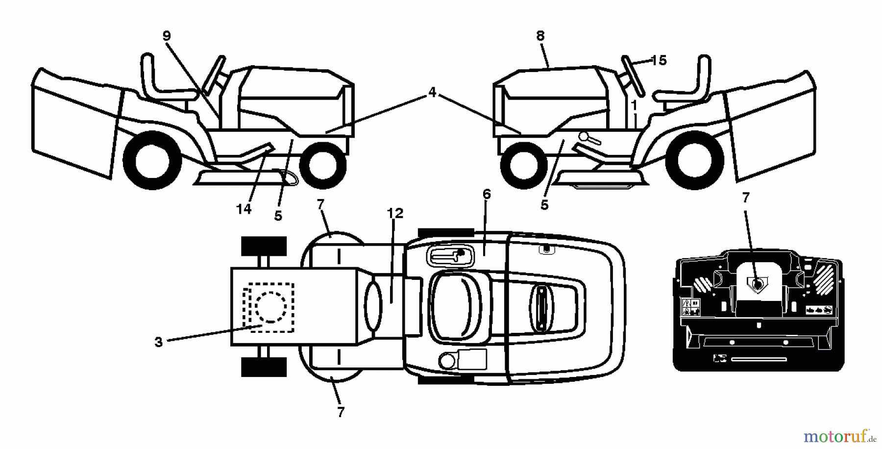Jonsered Rasen und Garten Traktoren LT2317 CMA2 (96051008000) - Jonsered Lawn & Garden Tractor (2012-09) DECALS