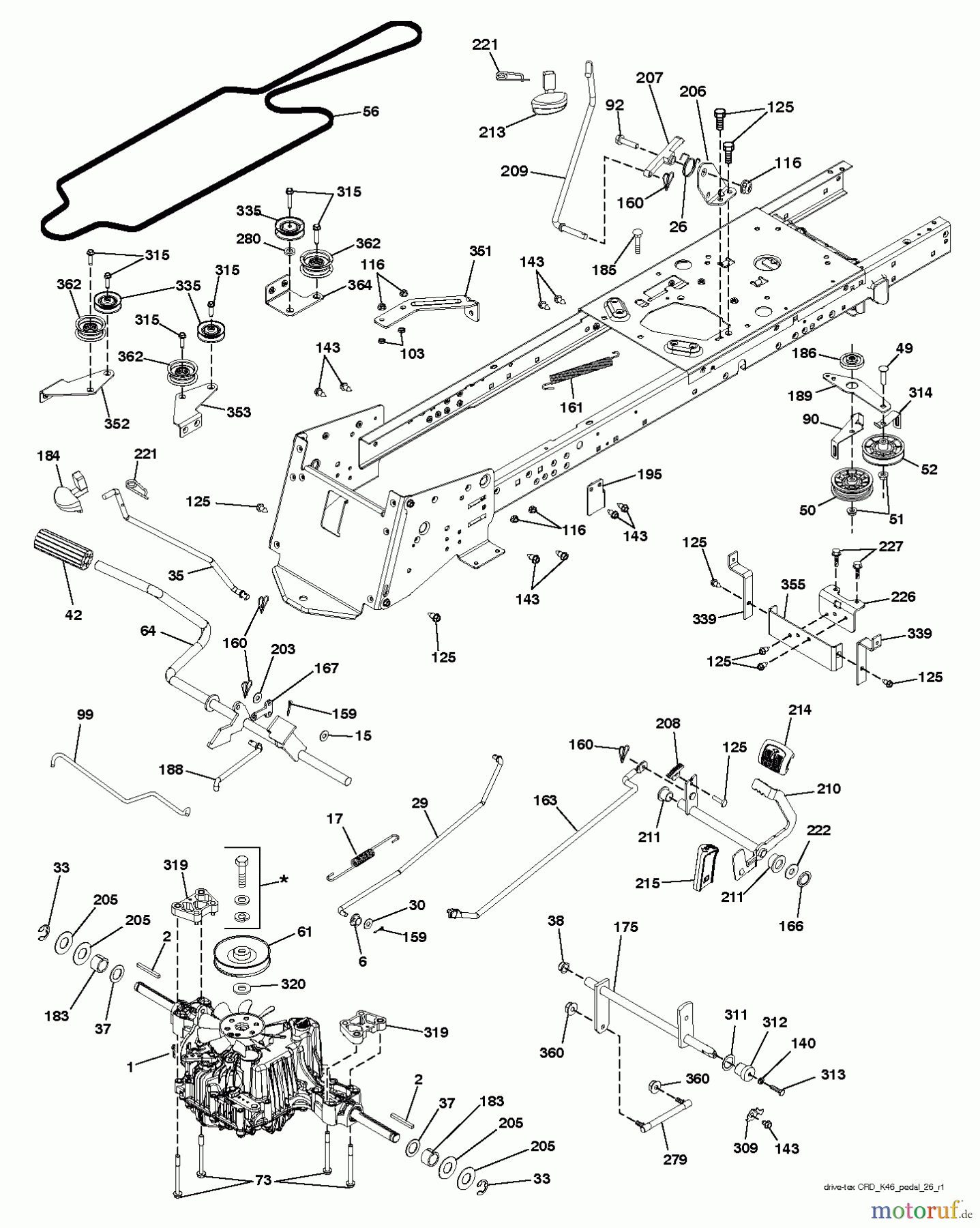 Jonsered Rasen und Garten Traktoren LT2317 CMA2 (96051008100) - Jonsered Lawn & Garden Tractor (2012-10) DRIVE