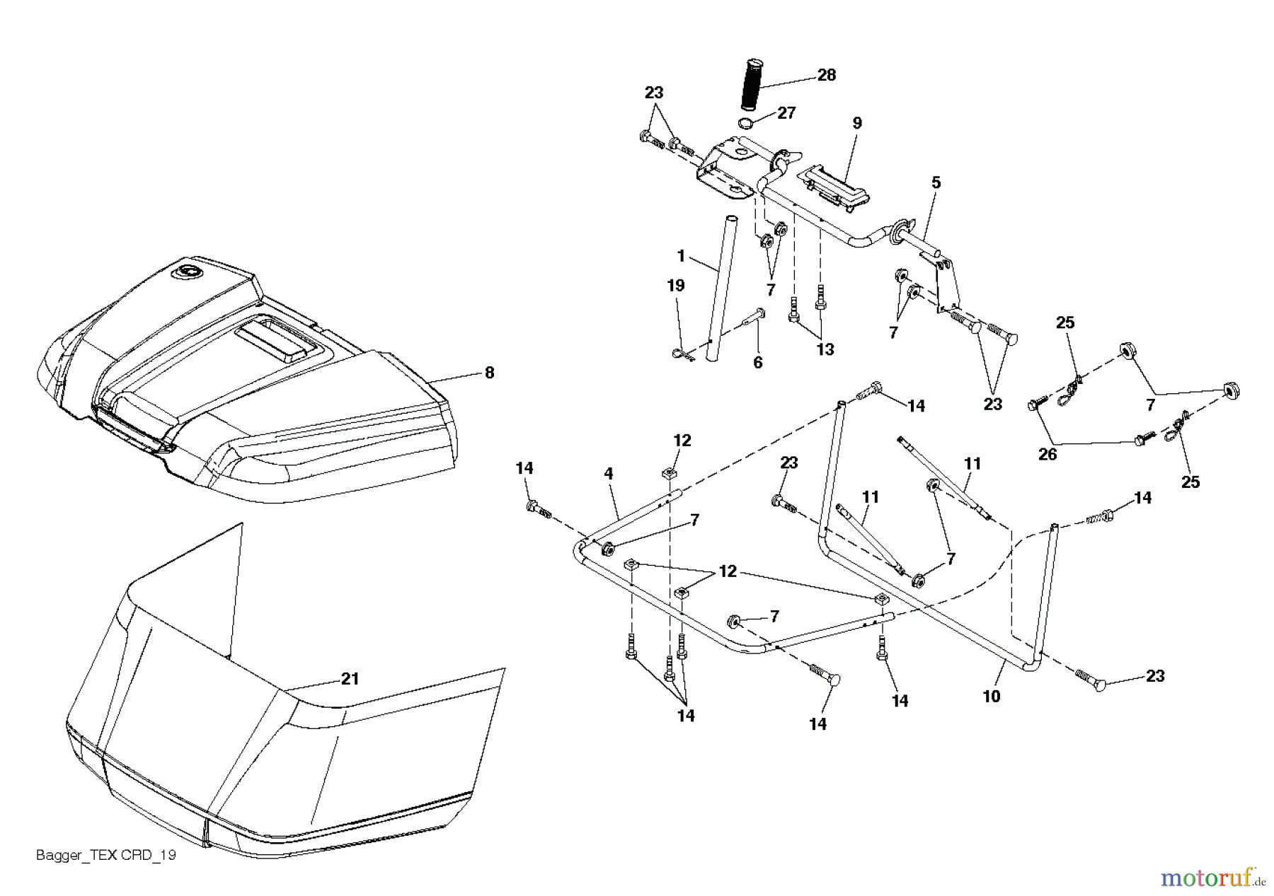 Jonsered Rasen und Garten Traktoren LT2317 CMA2 (96051010300) - Jonsered Lawn & Garden Tractor (2013-06) BAGGER