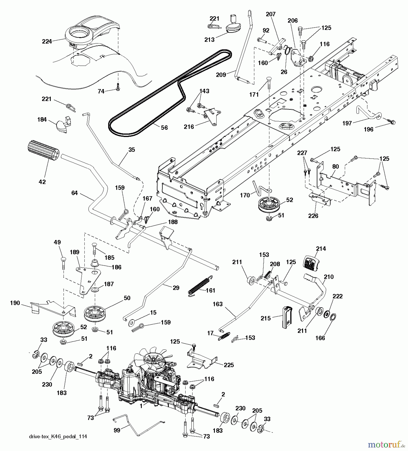 Jonsered Rasen und Garten Traktoren LT2320 A2 (96041030000) - Jonsered Lawn & Garden Tractor (2012-10) DRIVE