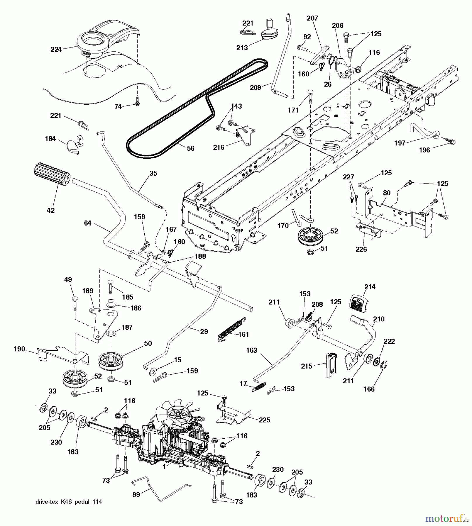 Jonsered Rasen und Garten Traktoren LT2320 A2 (96041032100) - Jonsered Lawn & Garden Tractor (2013-06) DRIVE