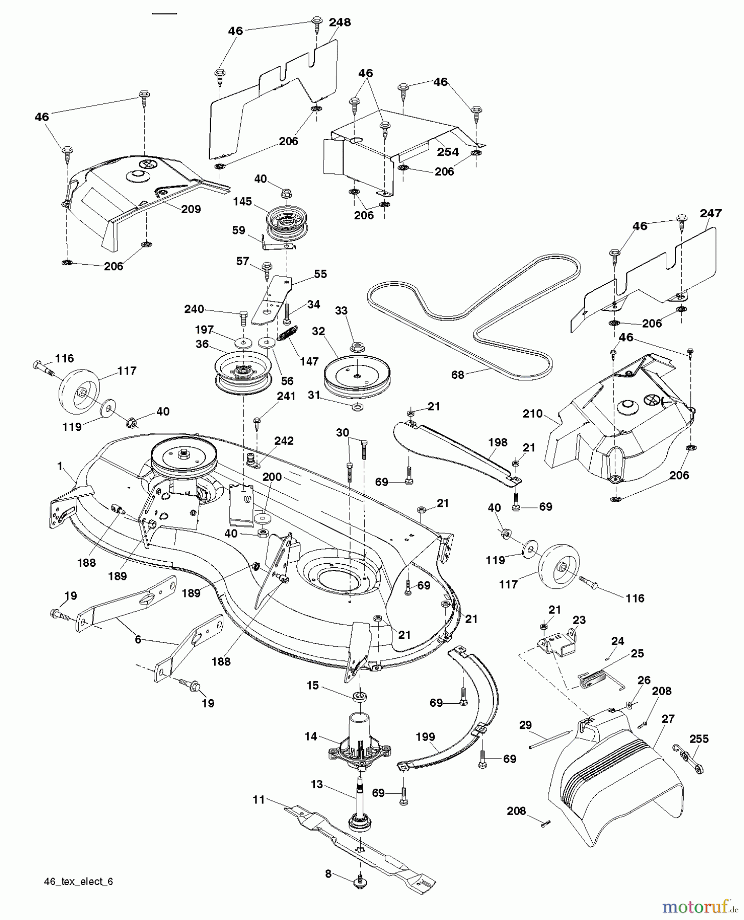  Jonsered Rasen  und Garten Traktoren LT2320 A2 (96041030100) - Jonsered Lawn & Garden Tractor (2012-11) MOWER DECK / CUTTING DECK