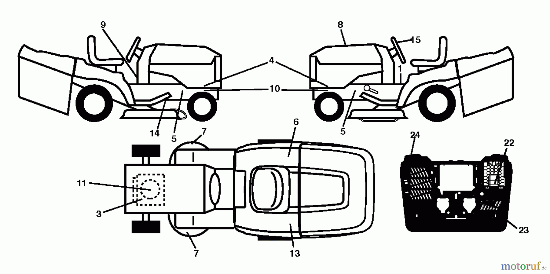 Jonsered Rasen und Garten Traktoren LT2320 CMA2 (96051007300) - Jonsered Lawn & Garden Tractor (2012-11) DECALS