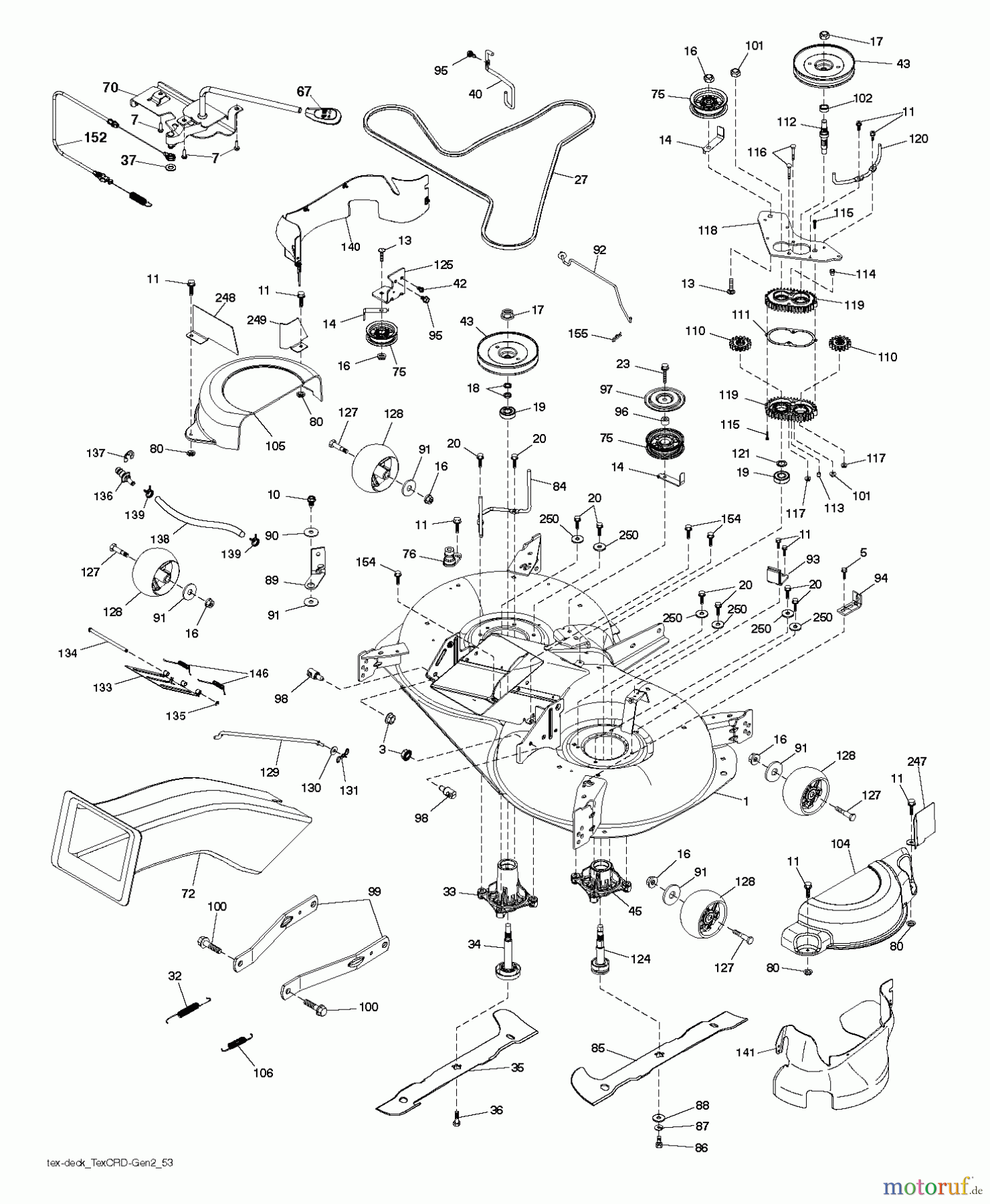 Jonsered Rasen und Garten Traktoren LT2320 CMA2 (96051008400) - Jonsered Lawn & Garden Tractor (2013-06) MOWER DECK / CUTTING DECK