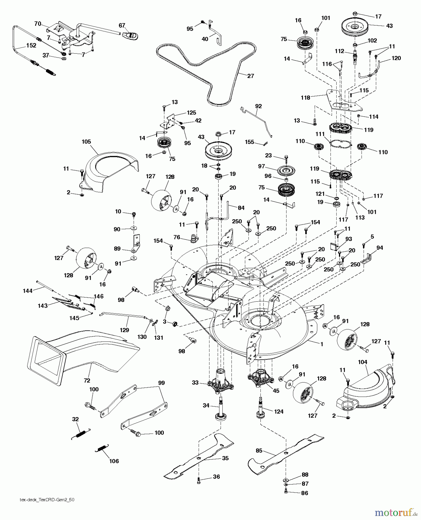 Jonsered Rasen und Garten Traktoren LT2320 CMA2 (96051011200) - Jonsered Lawn & Garden Tractor (2013-06) MOWER DECK / CUTTING DECK