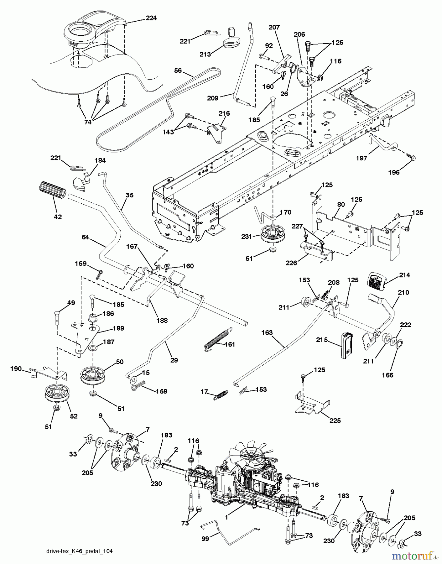 Jonsered Rasen und Garten Traktoren LT2323 A2 (96041026300) - Jonsered Lawn & Garden Tractor (2012-01) DRIVE