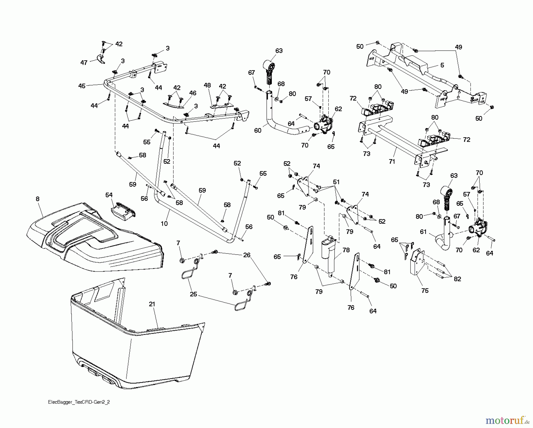 Jonsered Rasen und Garten Traktoren LT2323 CMA2 (96051004800) - Jonsered Lawn & Garden Tractor (2012-03) BAGGER