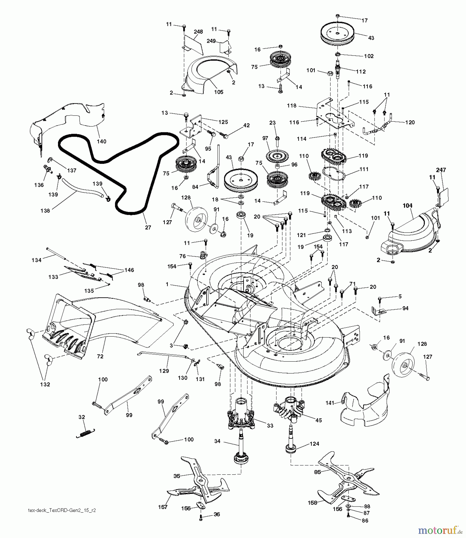 Jonsered Rasen und Garten Traktoren LT2323 CMA2 (96051004800) - Jonsered Lawn & Garden Tractor (2012-03) MOWER DECK / CUTTING DECK