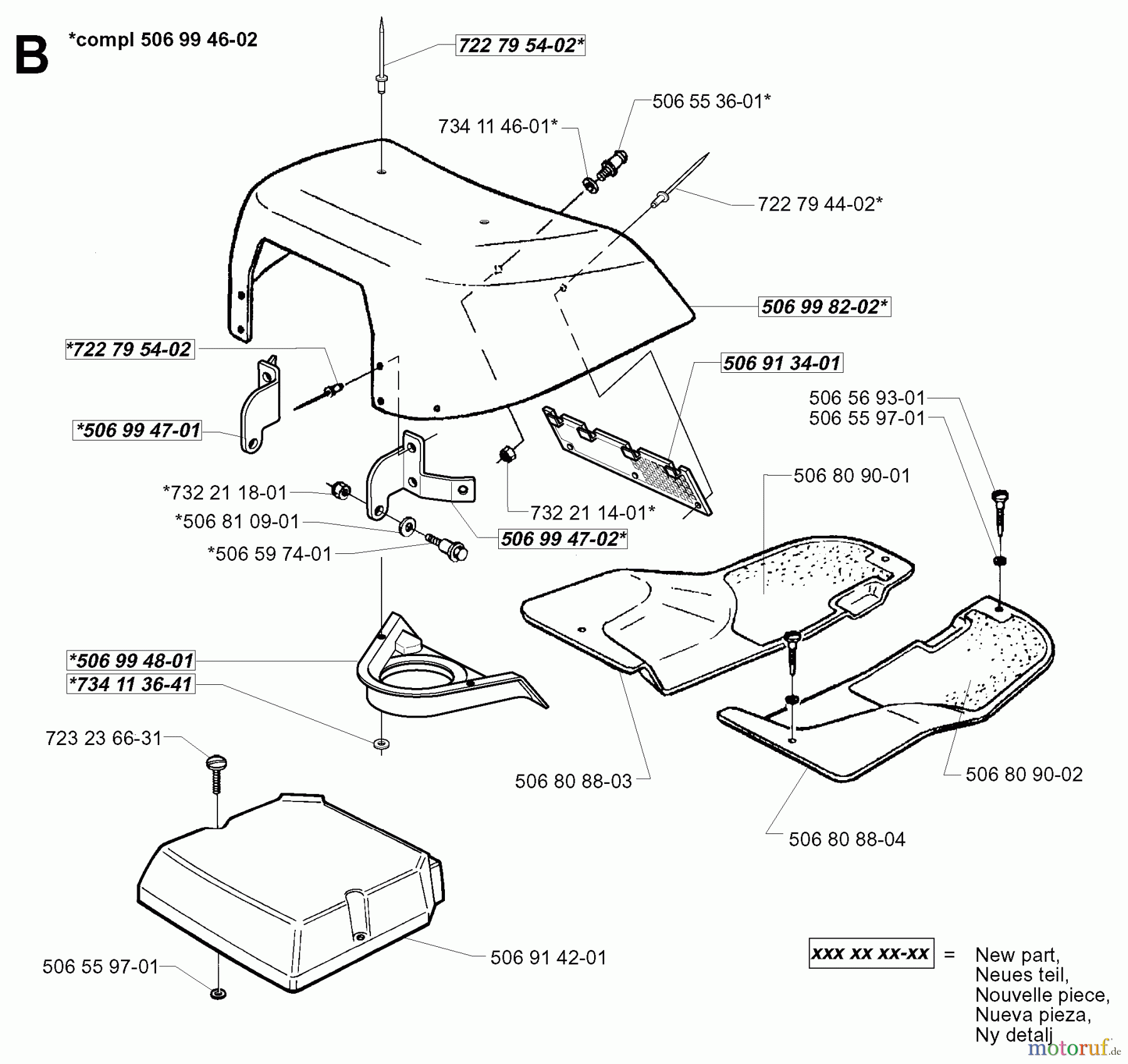  Jonsered Reitermäher FR13 - Jonsered Rear-Engine Riding Mower (2000-02) HOOD