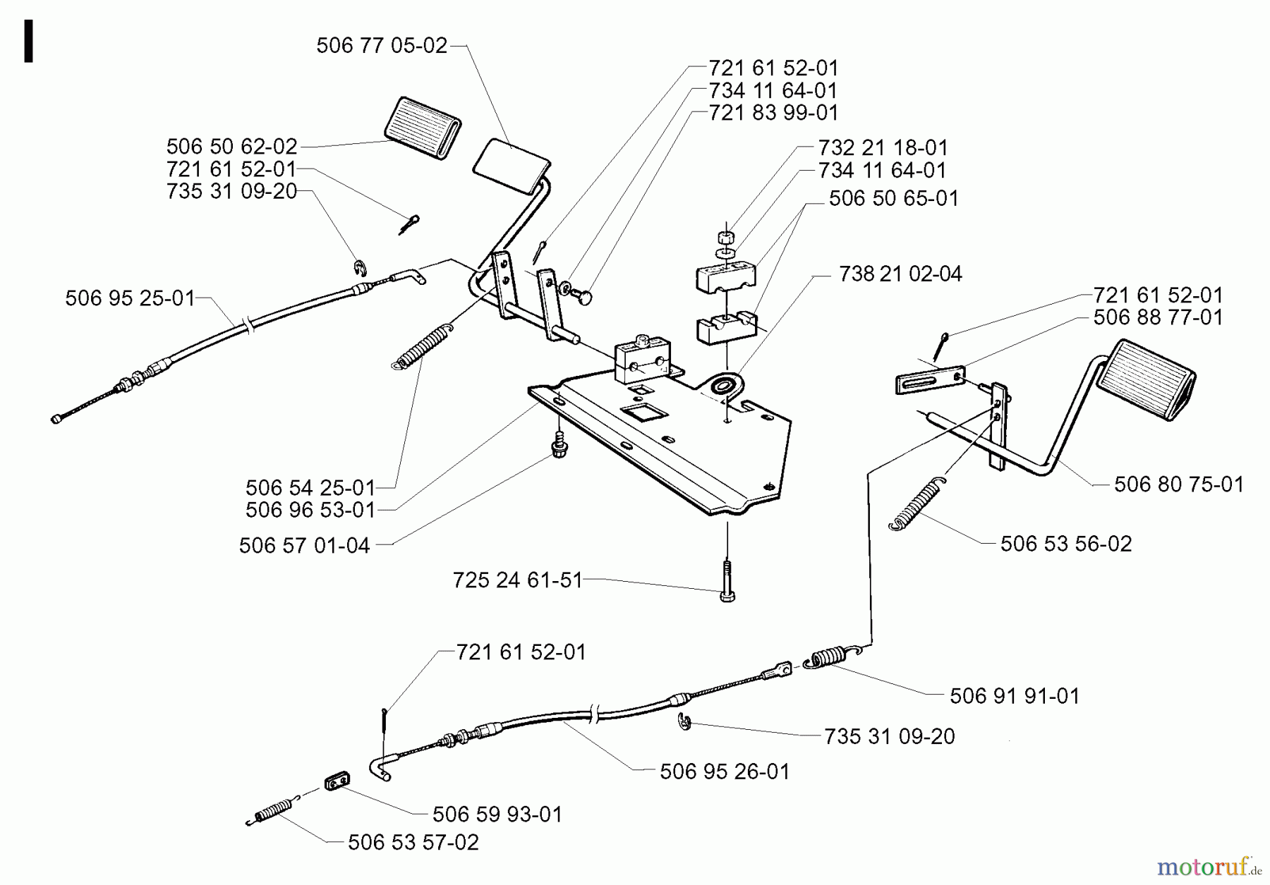  Jonsered Reitermäher FR13 - Jonsered Rear-Engine Riding Mower (2000-02) PEDALS