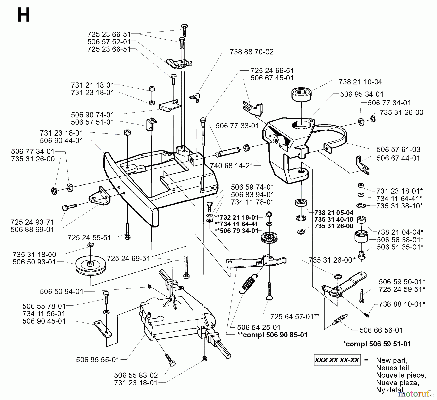  Jonsered Reitermäher FR13 - Jonsered Rear-Engine Riding Mower (2000-02) STEERING COLUMN