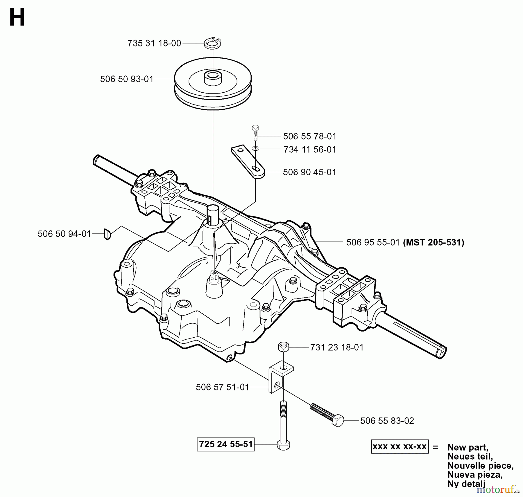  Jonsered Reitermäher FR13 - Jonsered Rear-Engine Riding Mower (2001-01) TRANSMISSION
