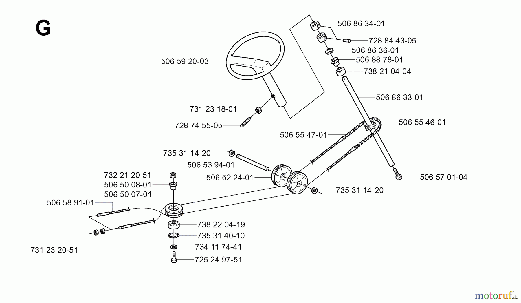  Jonsered Reitermäher FR2111 (953535101) - Jonsered Rear-Engine Riding Mower (2004-01) STEERING