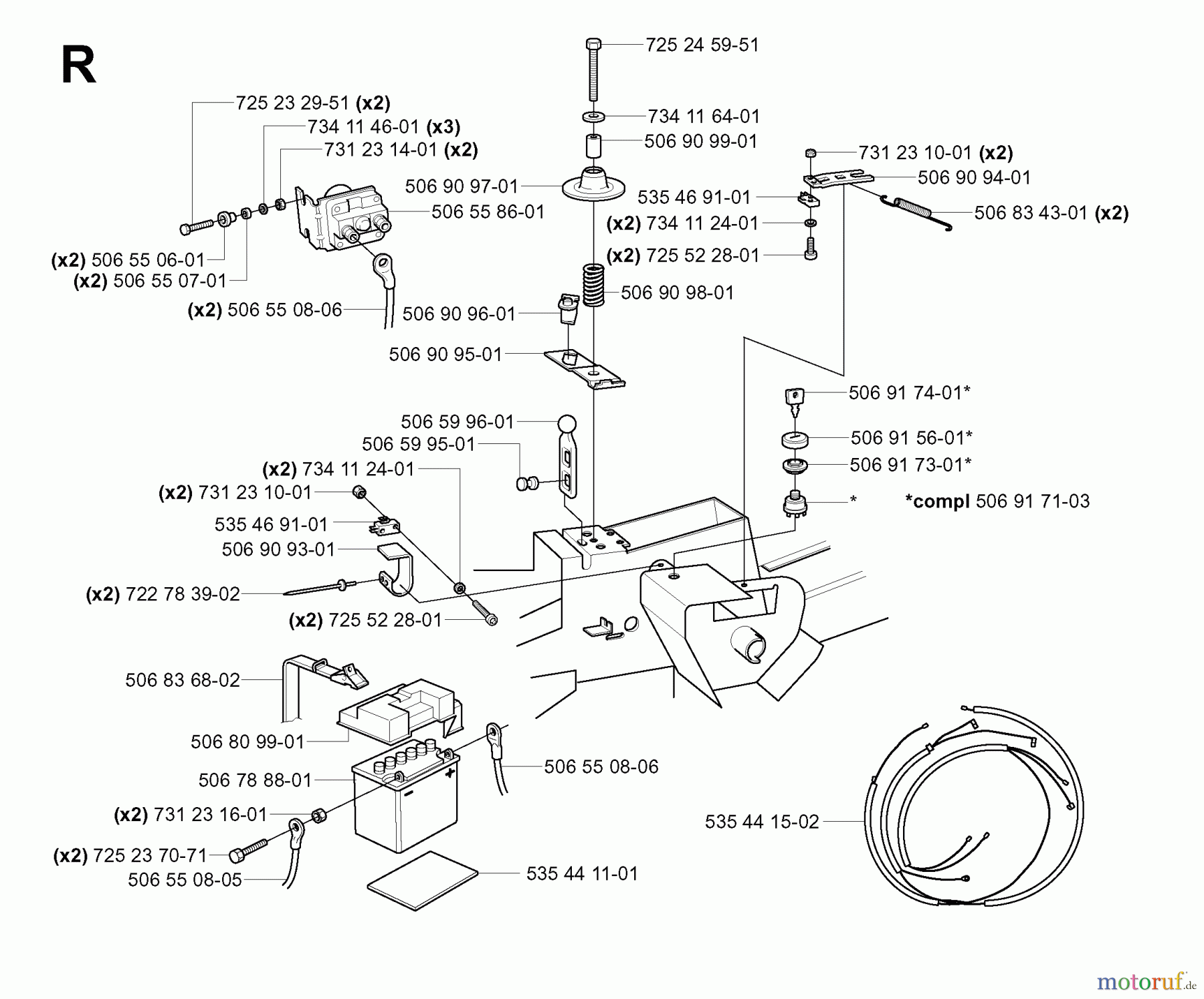 Jonsered Reitermäher FR2111 (953535101) - Jonsered Rear-Engine Riding Mower (2006-01) ELECTRICAL
