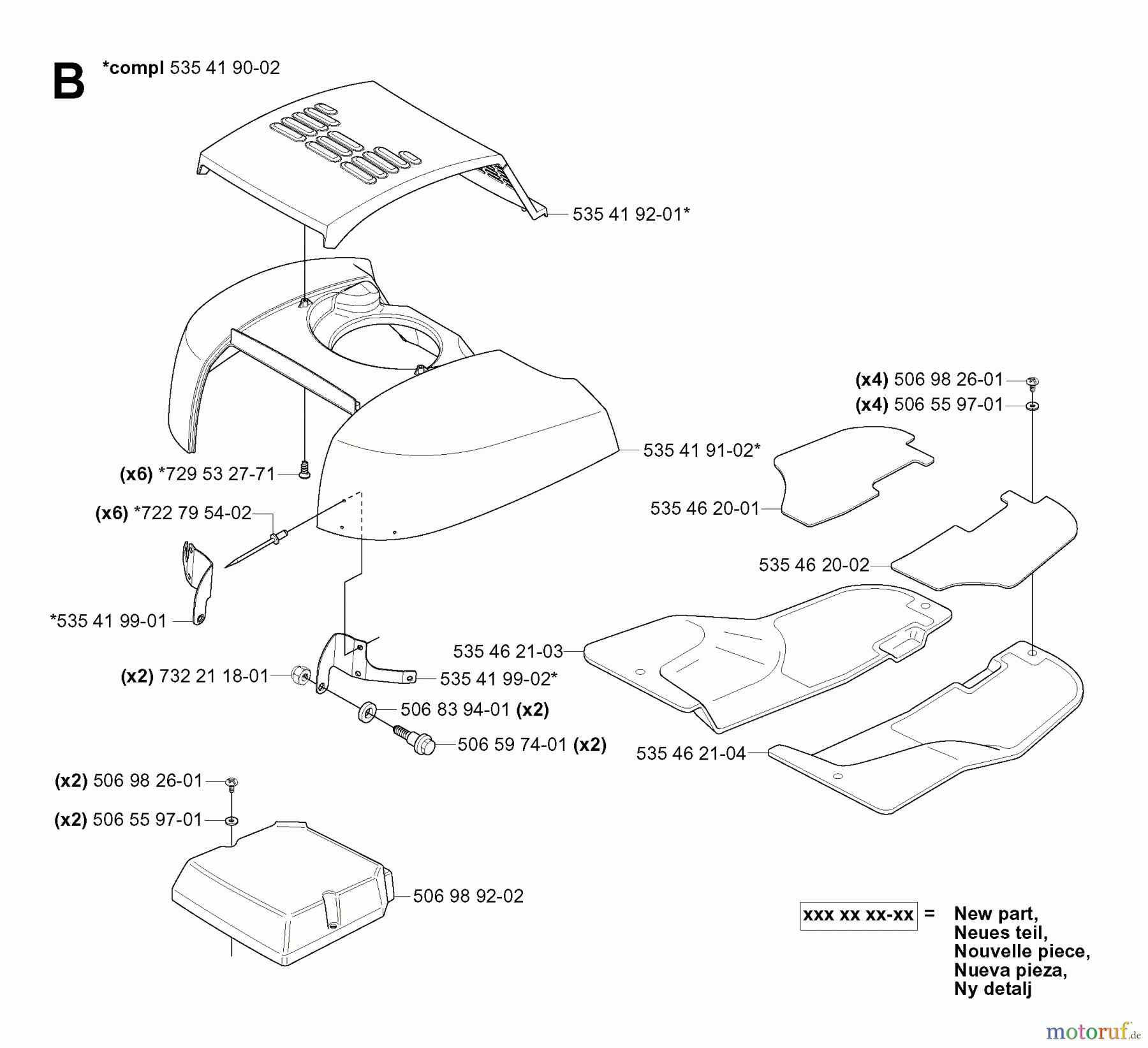  Jonsered Reitermäher FR2111 (953535101) - Jonsered Rear-Engine Riding Mower (2006-01) HOOD