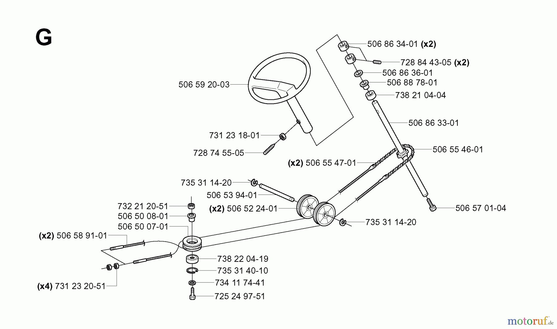 Jonsered Reitermäher FR2111 (953535101) - Jonsered Rear-Engine Riding Mower (2006-01) STEERING
