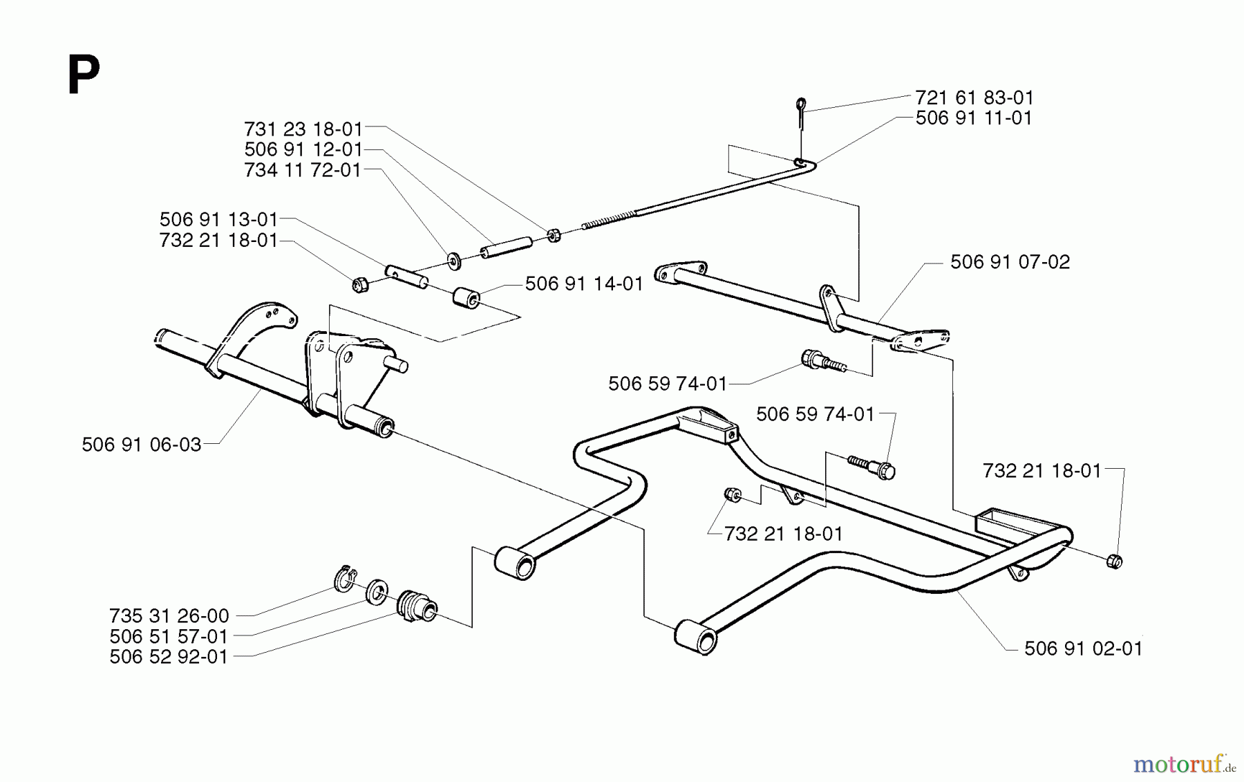 Jonsered Reitermäher FR2111 - Jonsered Rear-Engine Riding Mower (2002-03) FRAME
