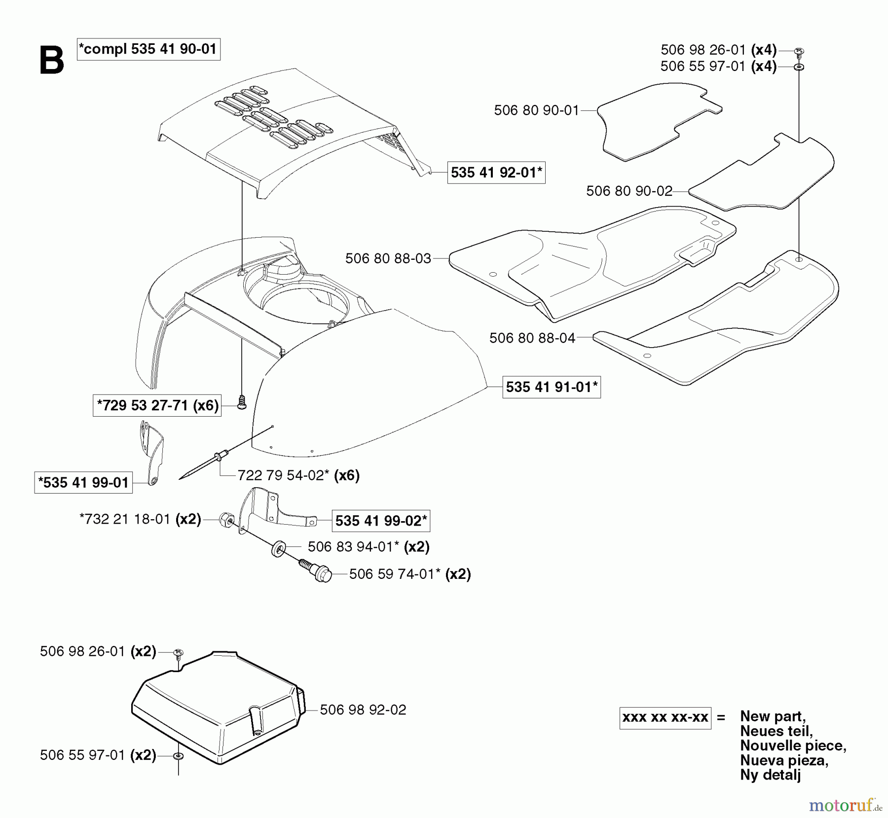 Jonsered Reitermäher FR2111 - Jonsered Rear-Engine Riding Mower (2002-03) HOOD