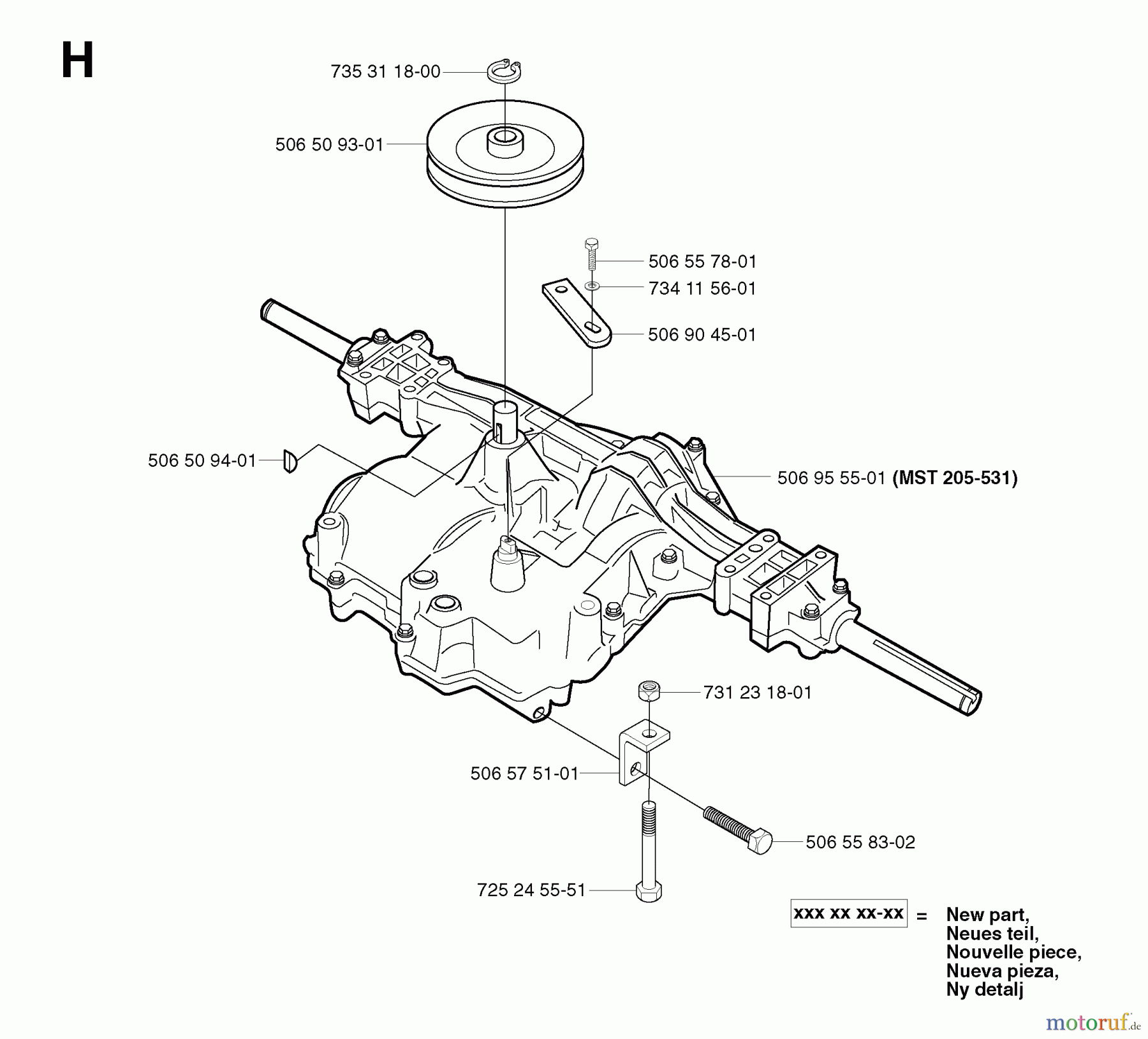 Jonsered Reitermäher FR2111 - Jonsered Rear-Engine Riding Mower (2003-01) TRANSMISSION