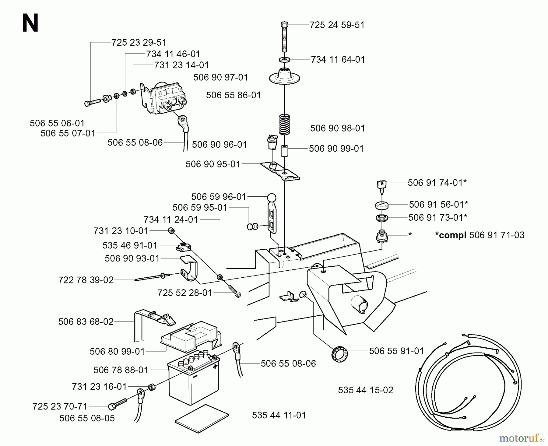 Jonsered Reitermäher FR2111 M (953535801) - Jonsered Rear-Engine Riding Mower (2005-03) ELECTRICAL
