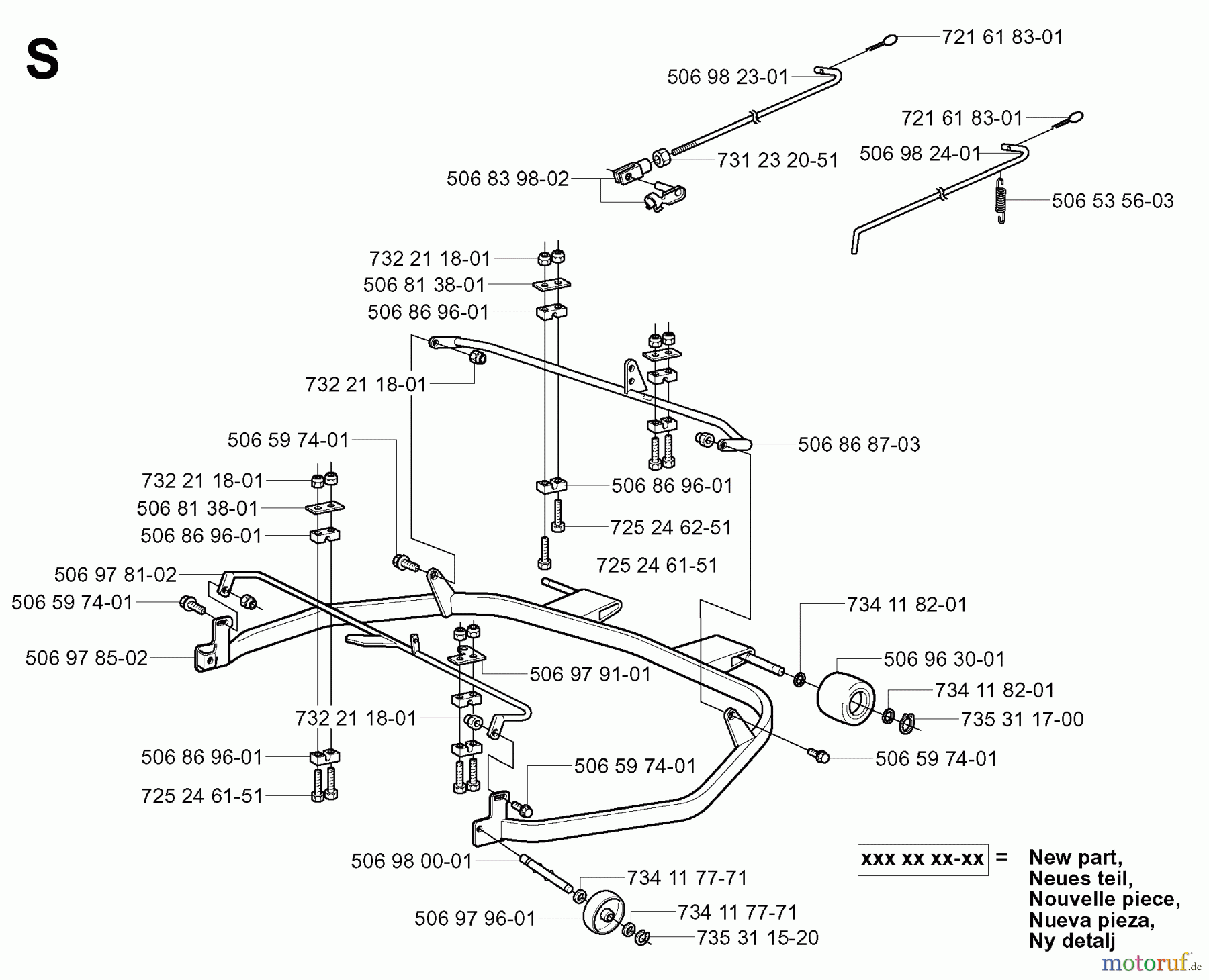 Jonsered Reitermäher FR2111 M (953535801) - Jonsered Rear-Engine Riding Mower (2005-03) PROTECTION FRAME
