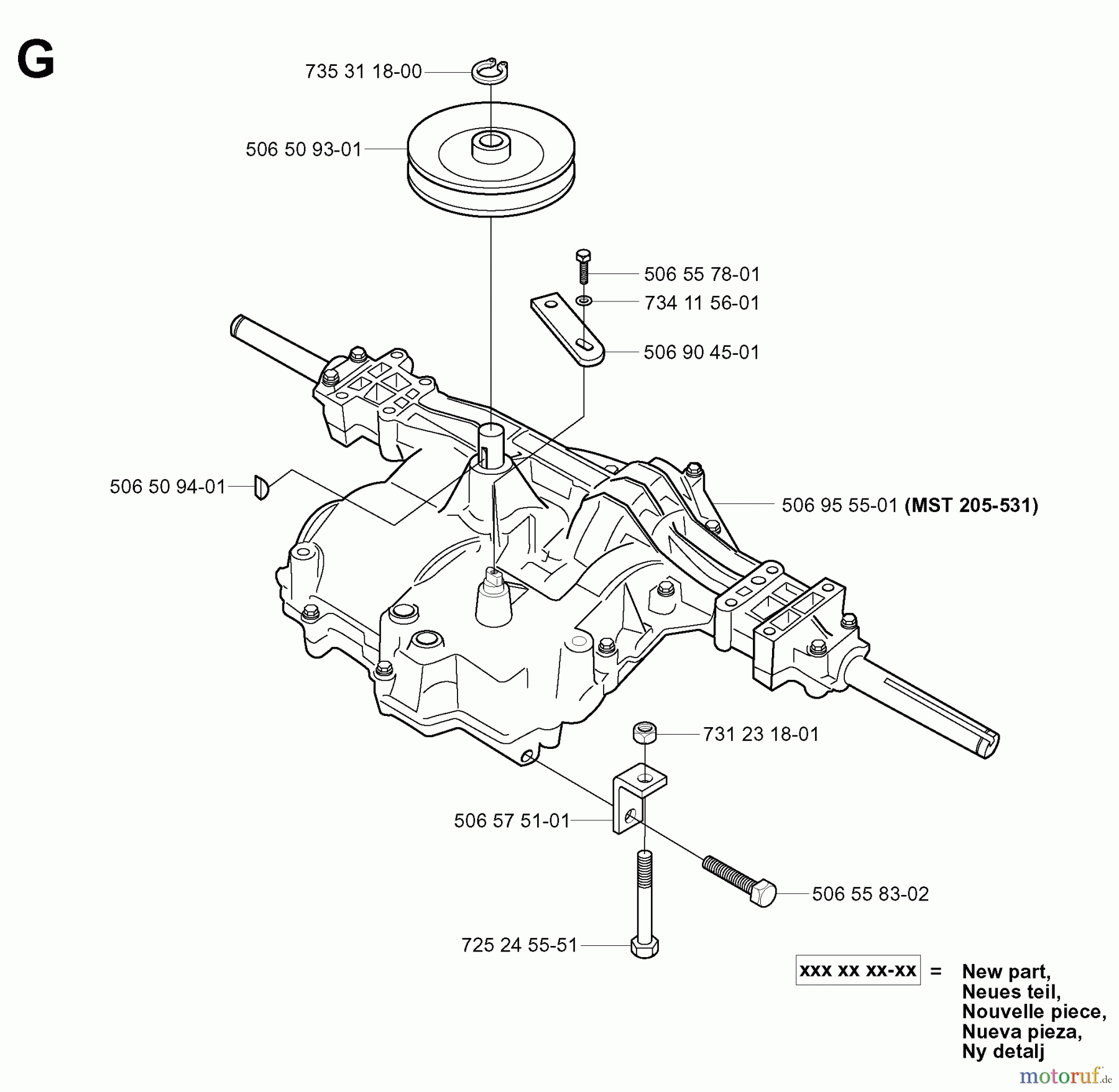 Jonsered Reitermäher FR2111 M (953535801) - Jonsered Rear-Engine Riding Mower (2005-03) TRANSMISSION