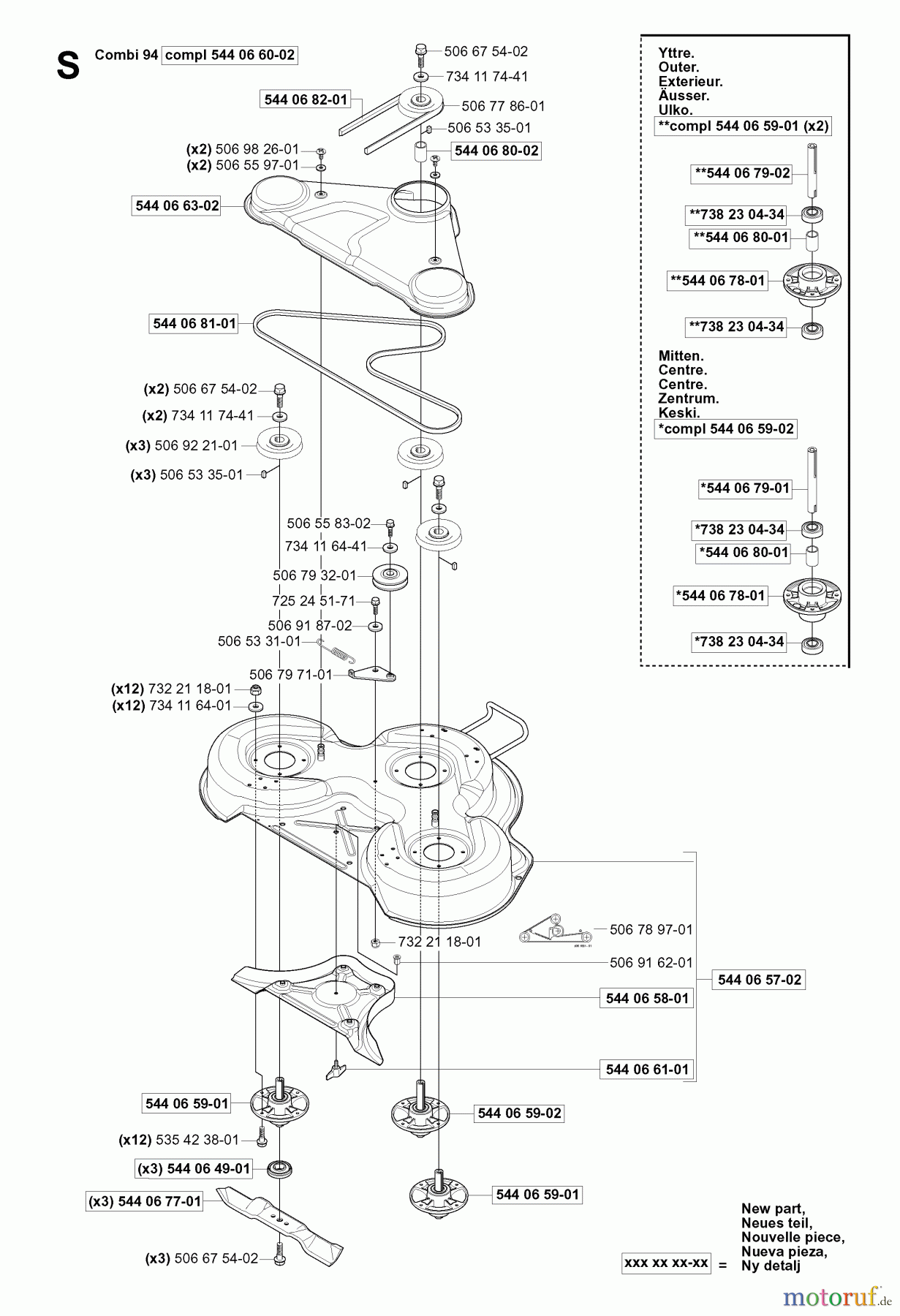 Jonsered Reitermäher FR2111 M (965077501) - Jonsered Rear-Engine Riding Mower (2006-01) 94CM CUTTING DECK