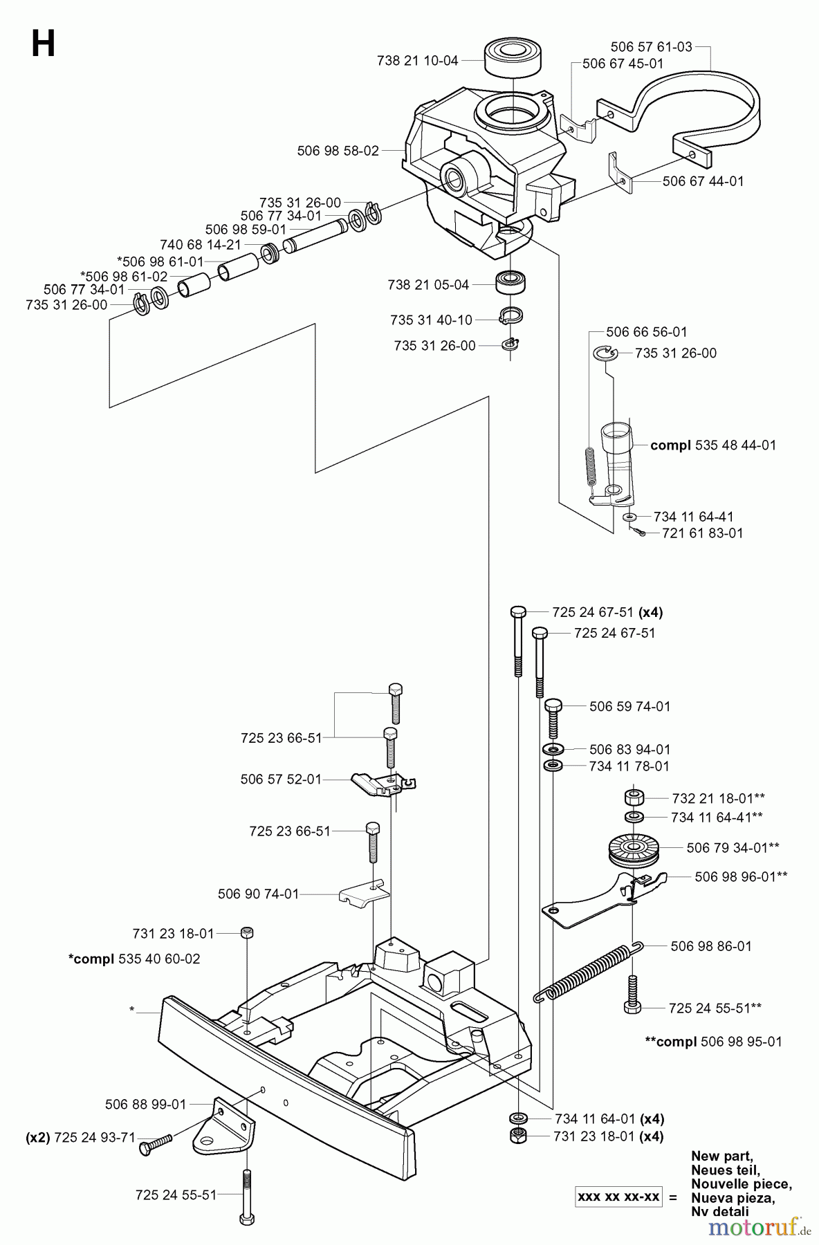 Jonsered Reitermäher FR2111 M (965077501) - Jonsered Rear-Engine Riding Mower (2006-01) CHASSIS / FRAME #2