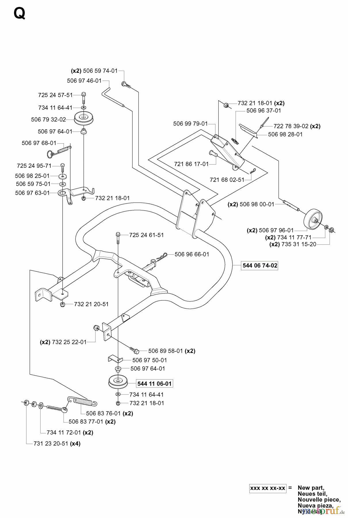 Jonsered Reitermäher FR2111 M (965077501) - Jonsered Rear-Engine Riding Mower (2006-01) FRAME
