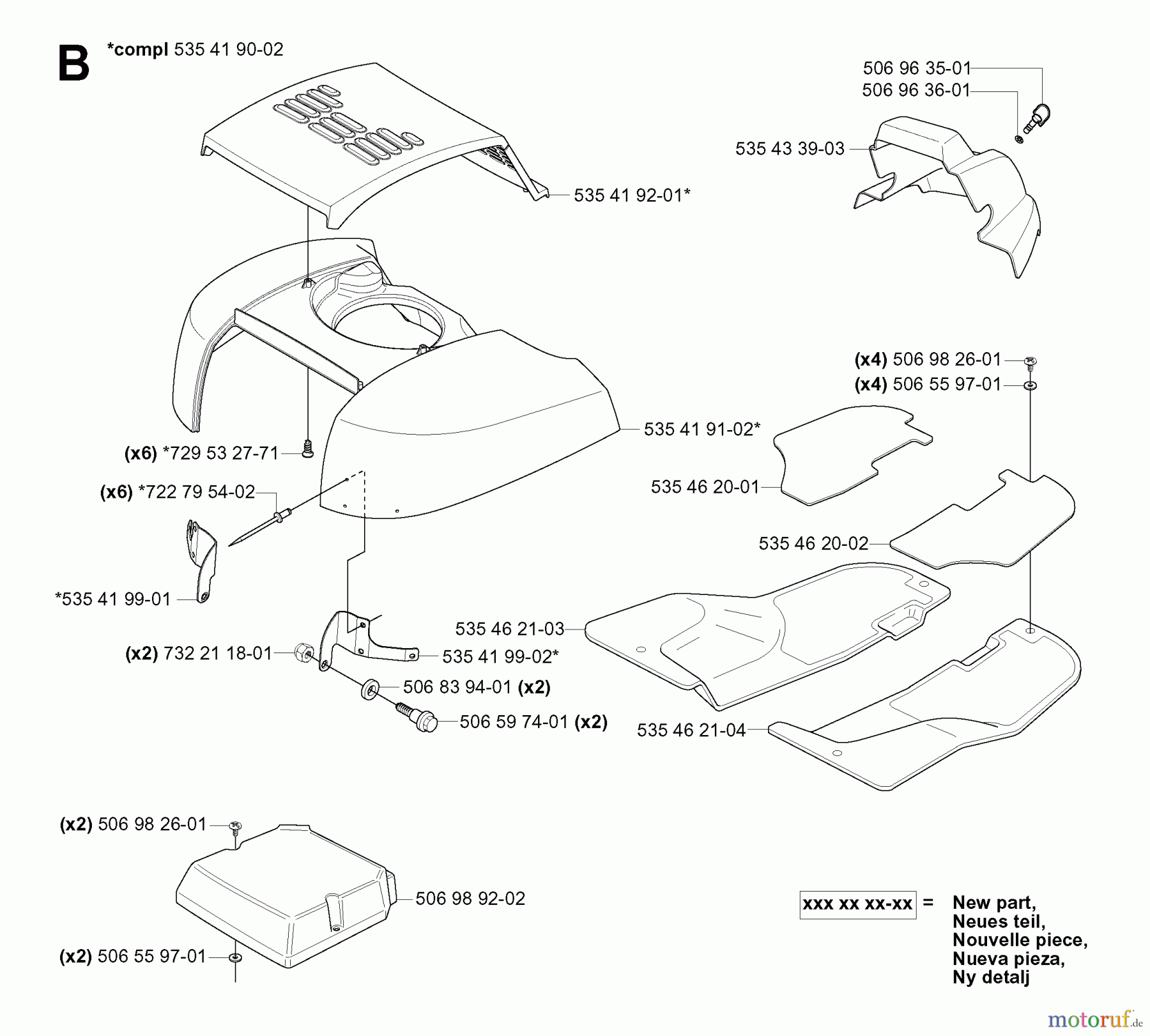 Jonsered Reitermäher FR2111 M (965077501) - Jonsered Rear-Engine Riding Mower (2006-01) HOOD
