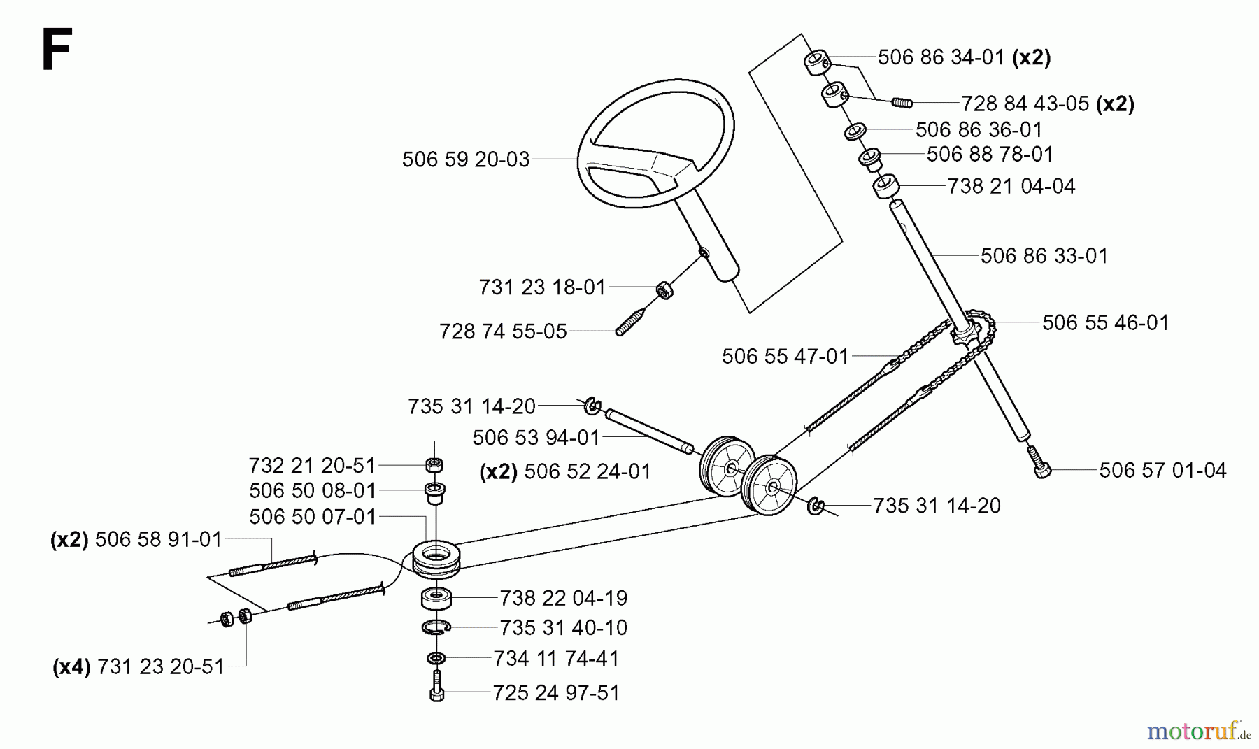 Jonsered Reitermäher FR2111 M (965077501) - Jonsered Rear-Engine Riding Mower (2006-01) STEERING