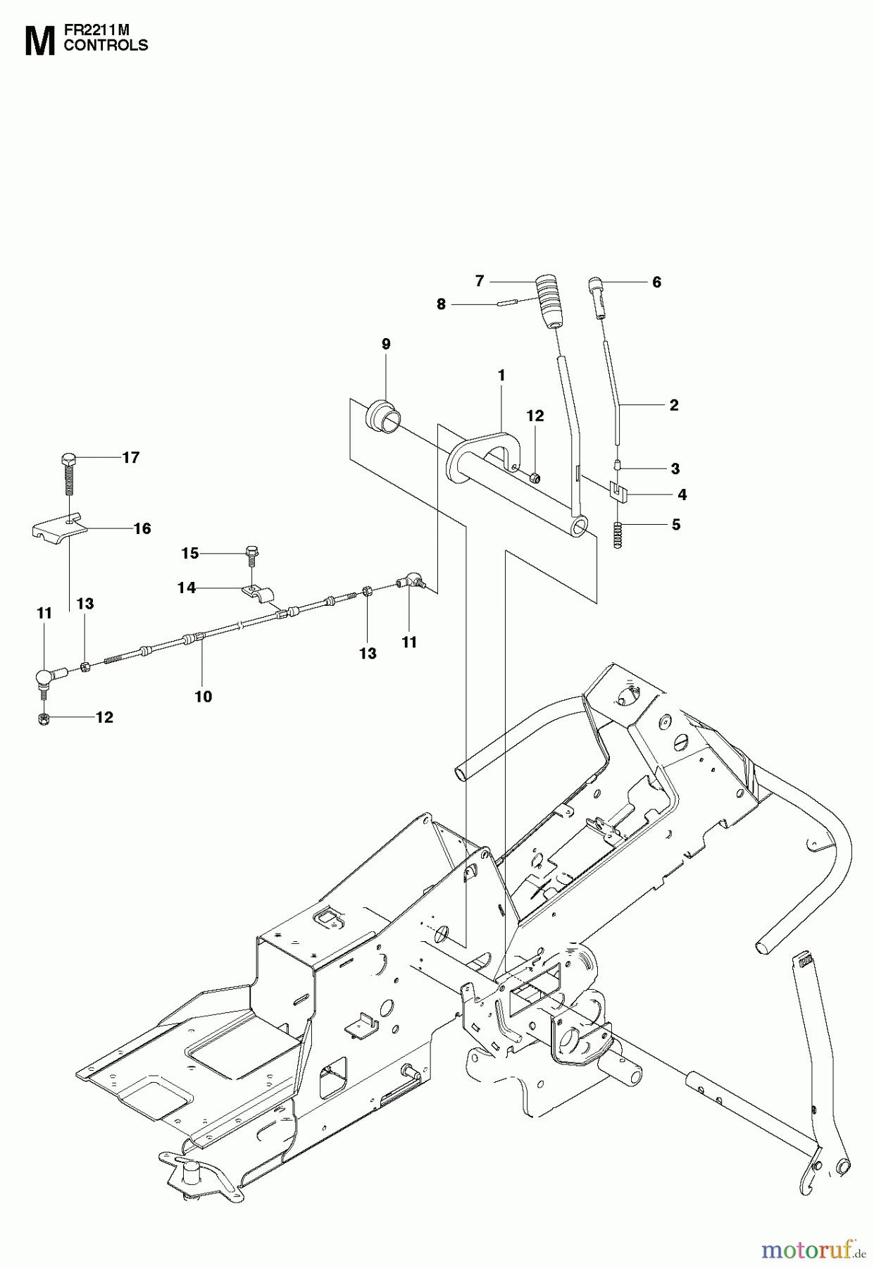 Jonsered Reitermäher FR2111 M (965190201) - Jonsered Rear-Engine Riding Mower (2010-07) CONTROLS #1