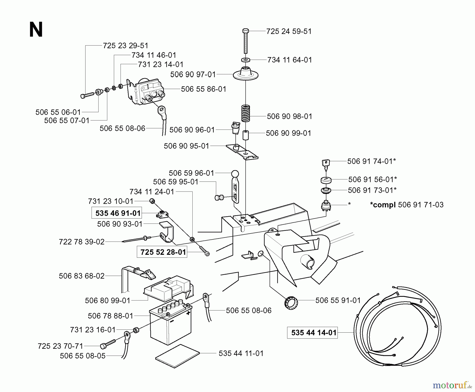 Jonsered Reitermäher FR2113 MA (953535301) - Jonsered Rear-Engine Riding Mower (2004-01) ELECTRICAL