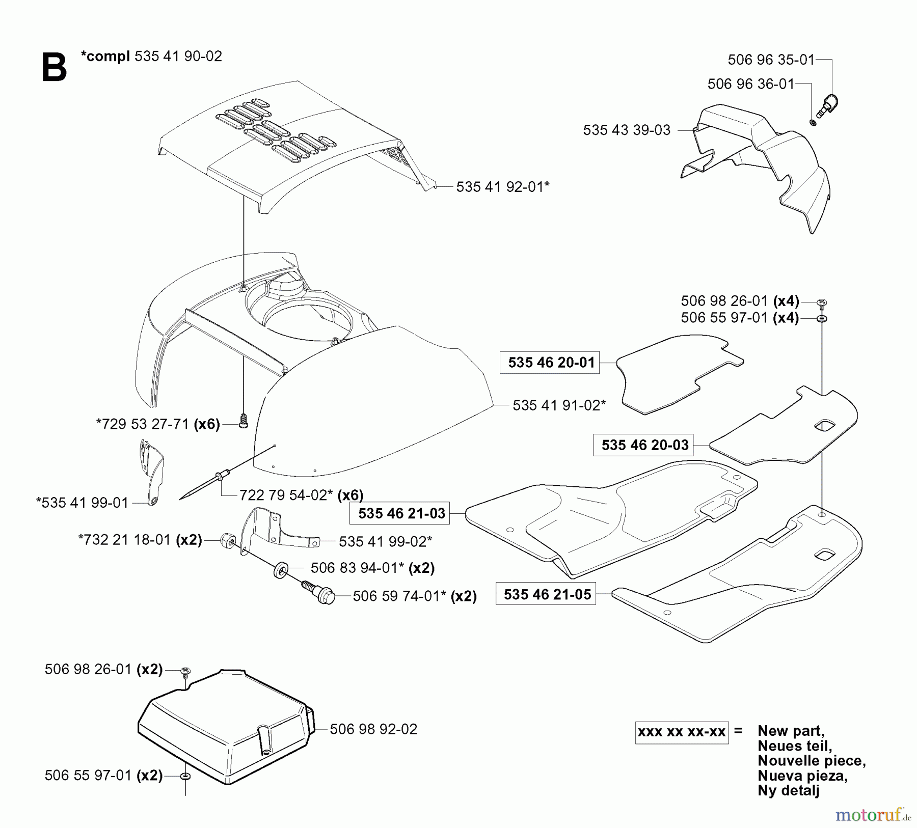  Jonsered Reitermäher FR2113 MA (953535301) - Jonsered Rear-Engine Riding Mower (2004-01) HOOD