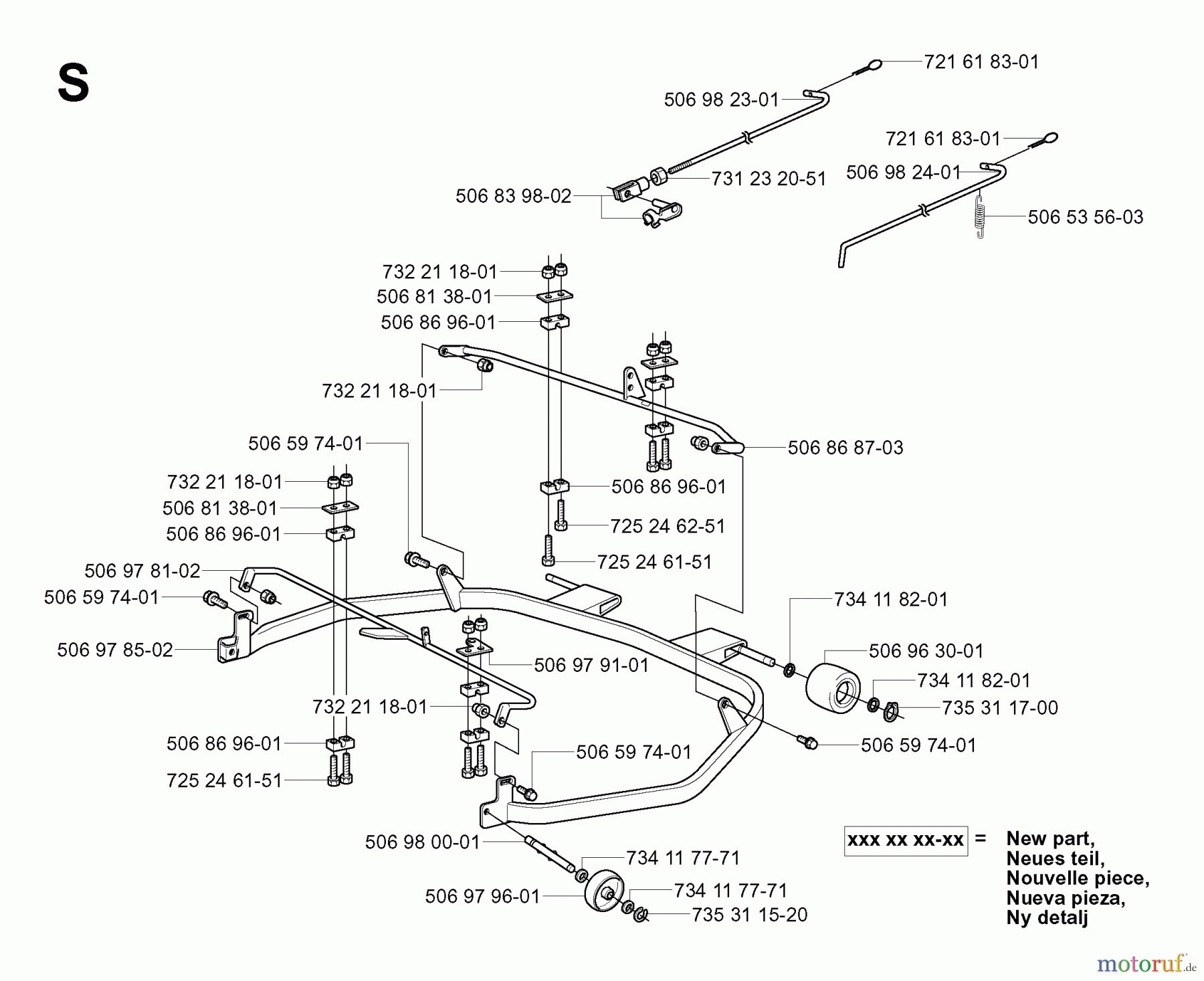 Jonsered Reitermäher FR2113 MA (953535301) - Jonsered Rear-Engine Riding Mower (2004-01) PROTECTION FRAME
