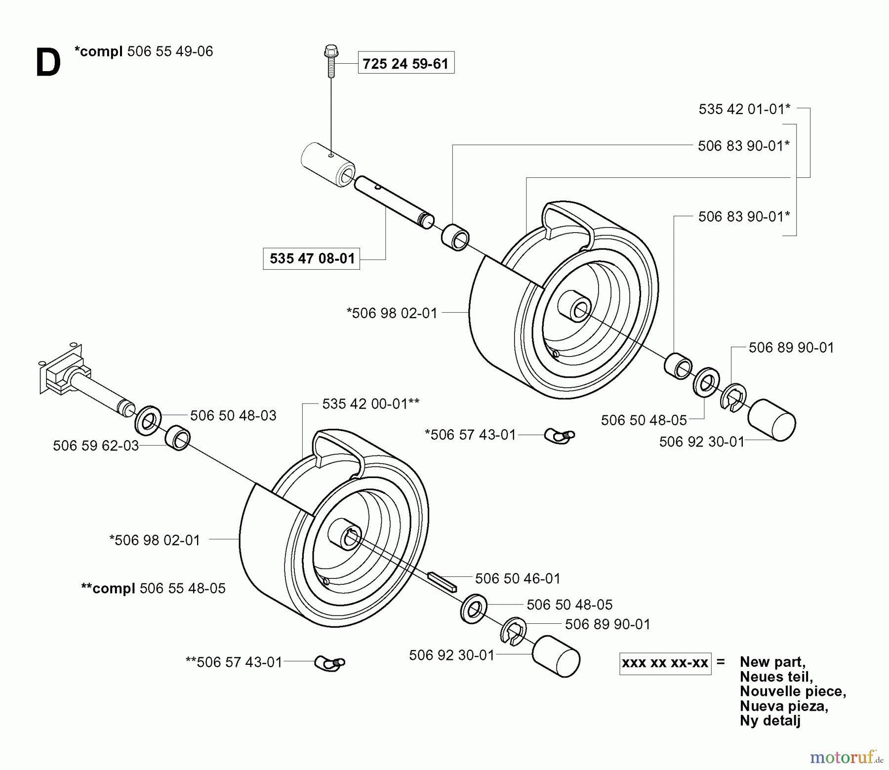 Jonsered Reitermäher FR2113 MA (953535301) - Jonsered Rear-Engine Riding Mower (2004-01) WHEELS TIRES