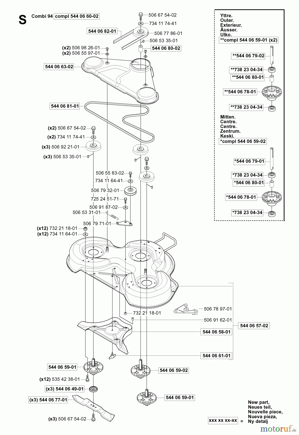  Jonsered Reitermäher FR2113 MA (965070601) - Jonsered Rear-Engine Riding Mower (2006-01) 94CM CUTTING DECK