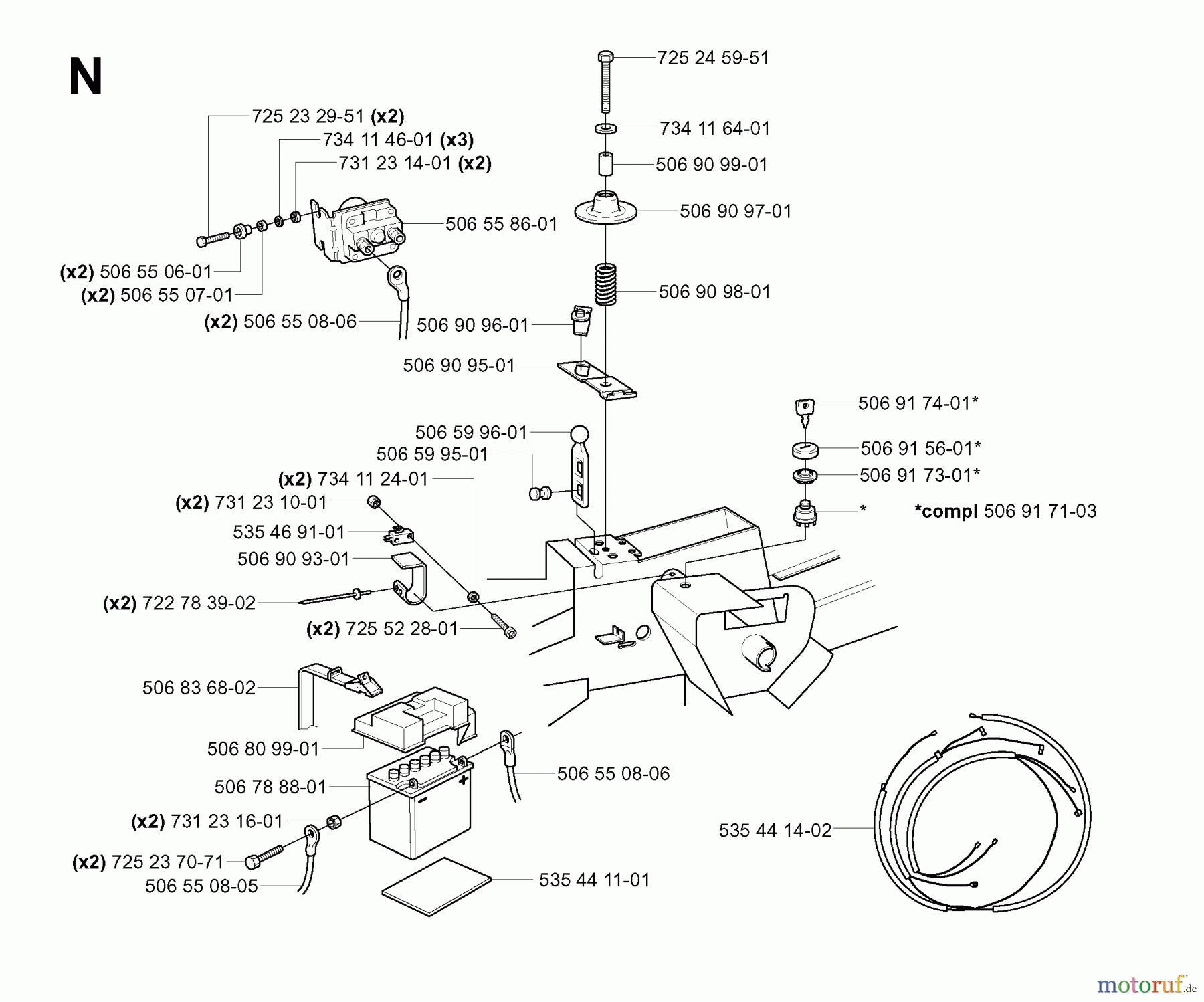 Jonsered Reitermäher FR2113 MA (965070601) - Jonsered Rear-Engine Riding Mower (2006-01) ELECTRICAL