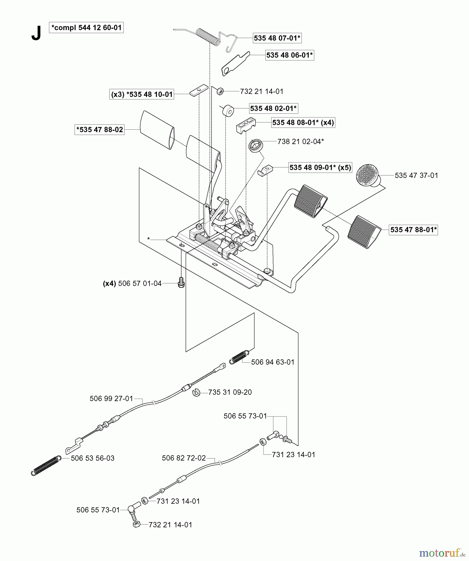 Jonsered Reitermäher FR2113 MA (965070601) - Jonsered Rear-Engine Riding Mower (2006-01) PEDALS