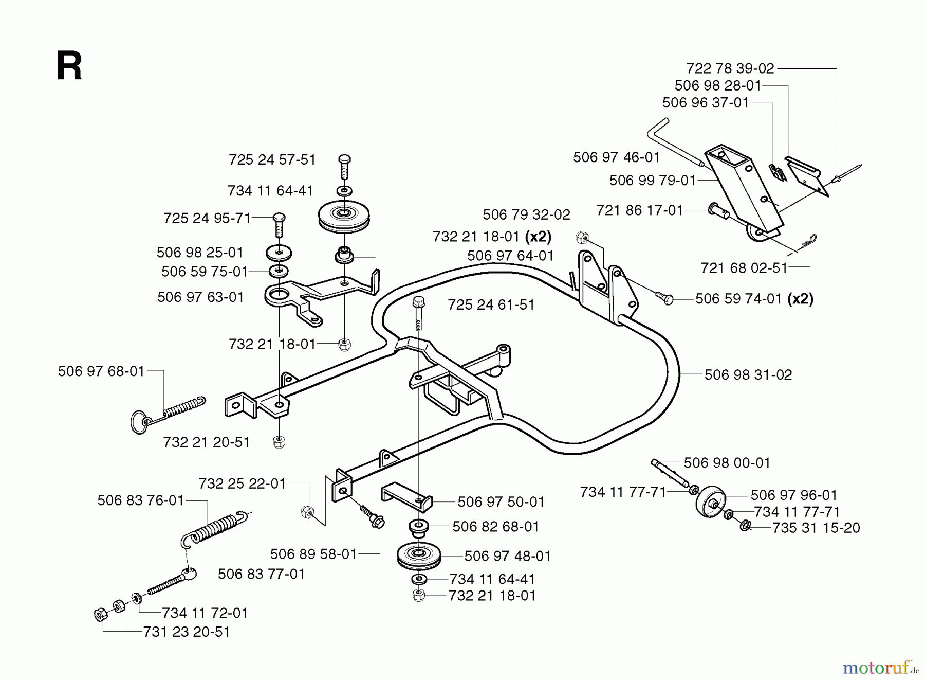 Jonsered Reitermäher FR2113 MA - Jonsered Rear-Engine Riding Mower (2002-03) FRAME